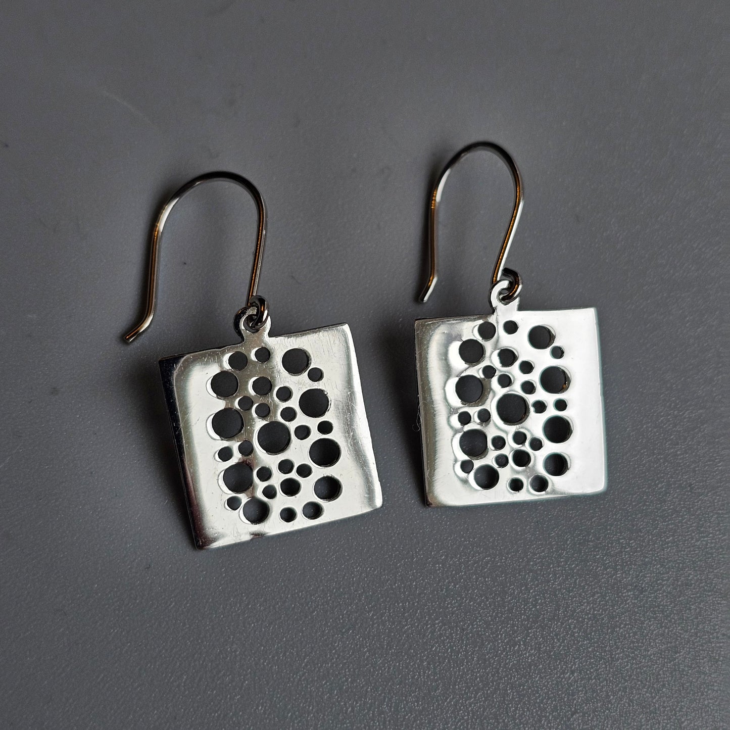 Finnish Liisa Vitali Pitsi Lace Sterling Silver Dangle Earrings