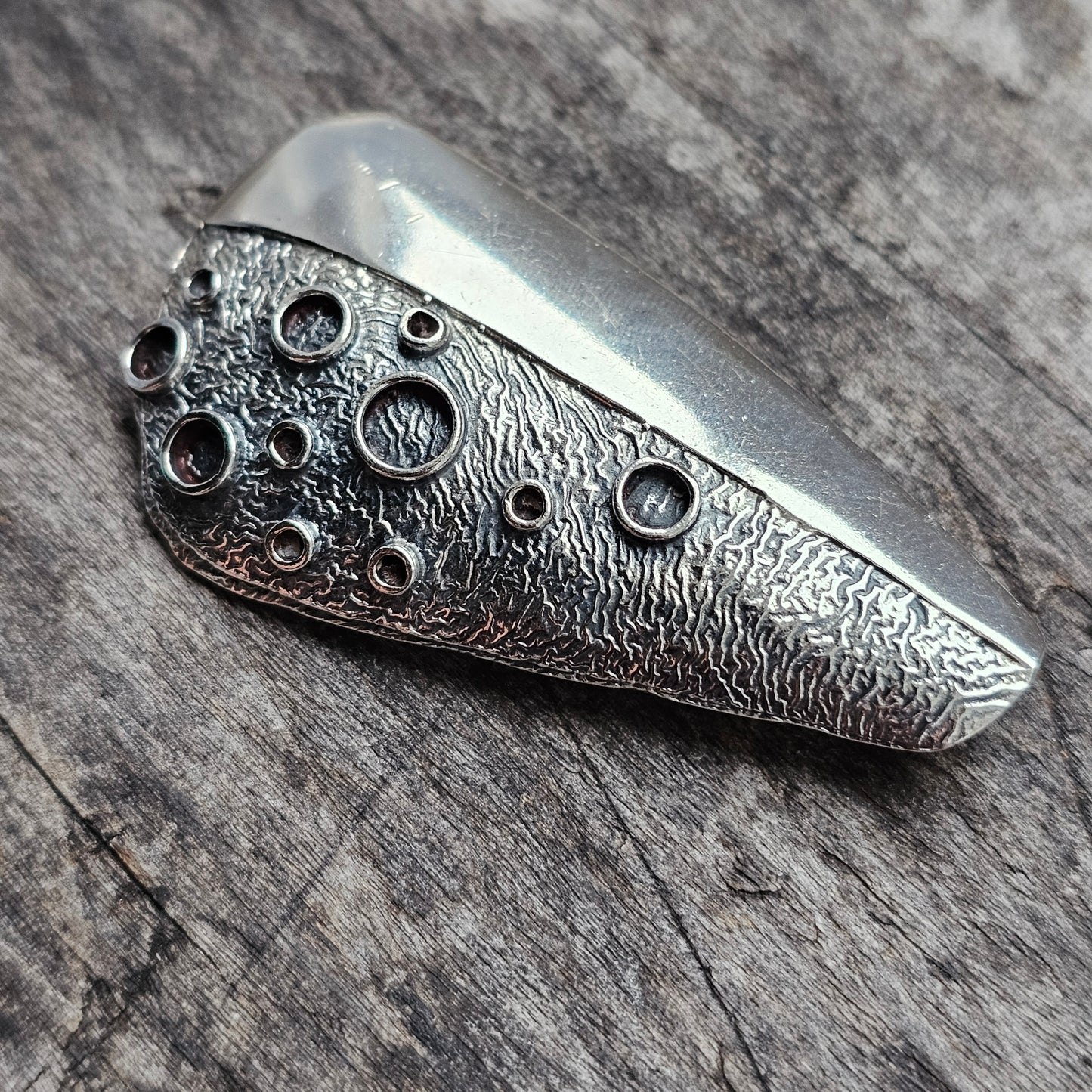 Vintage Finnish Modernist Silver Lunar-Inspired Brooch 1967