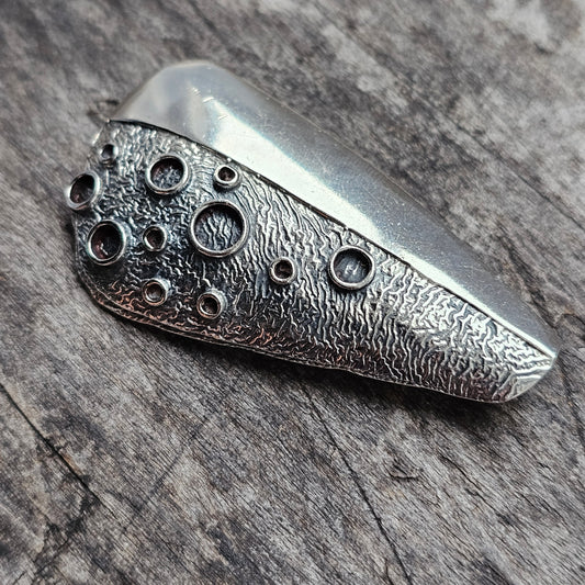 Vintage Finnish Modernist Silver Lunar-Inspired Brooch 1967