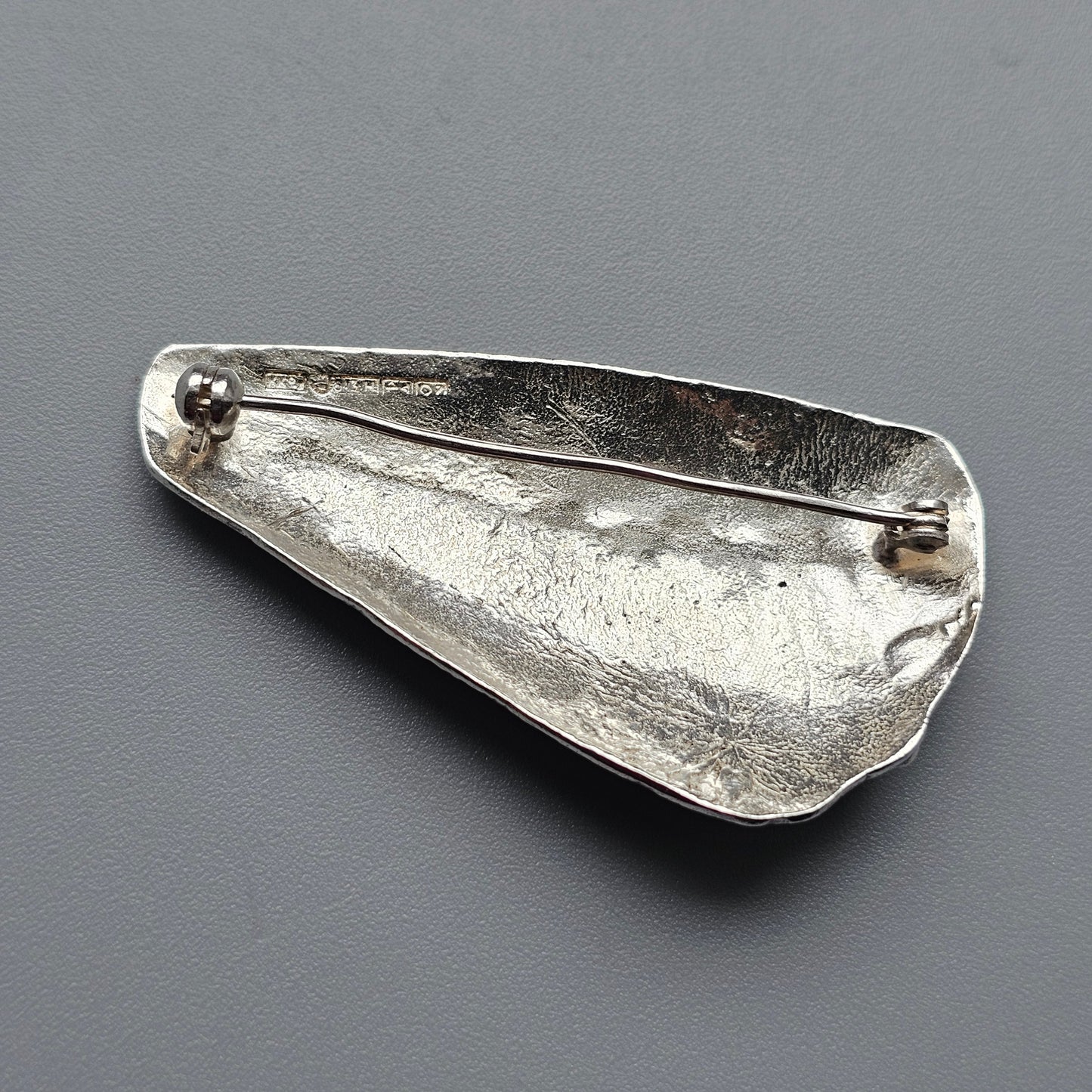 Vintage Finnish Modernist Silver Lunar-Inspired Brooch 1967