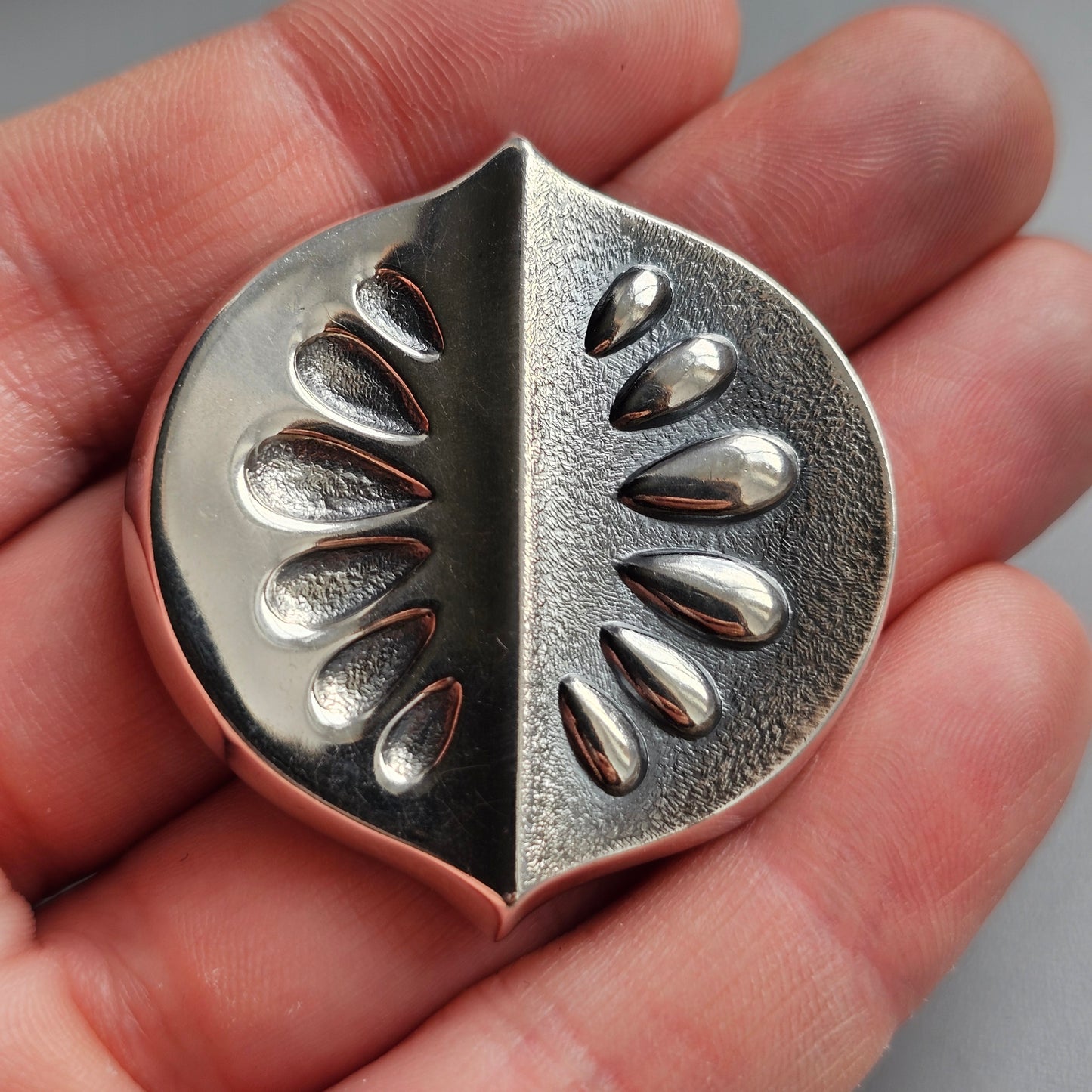 1960s Vintage Modernist Finnish Silver Brooch by Holger Lindström 1963