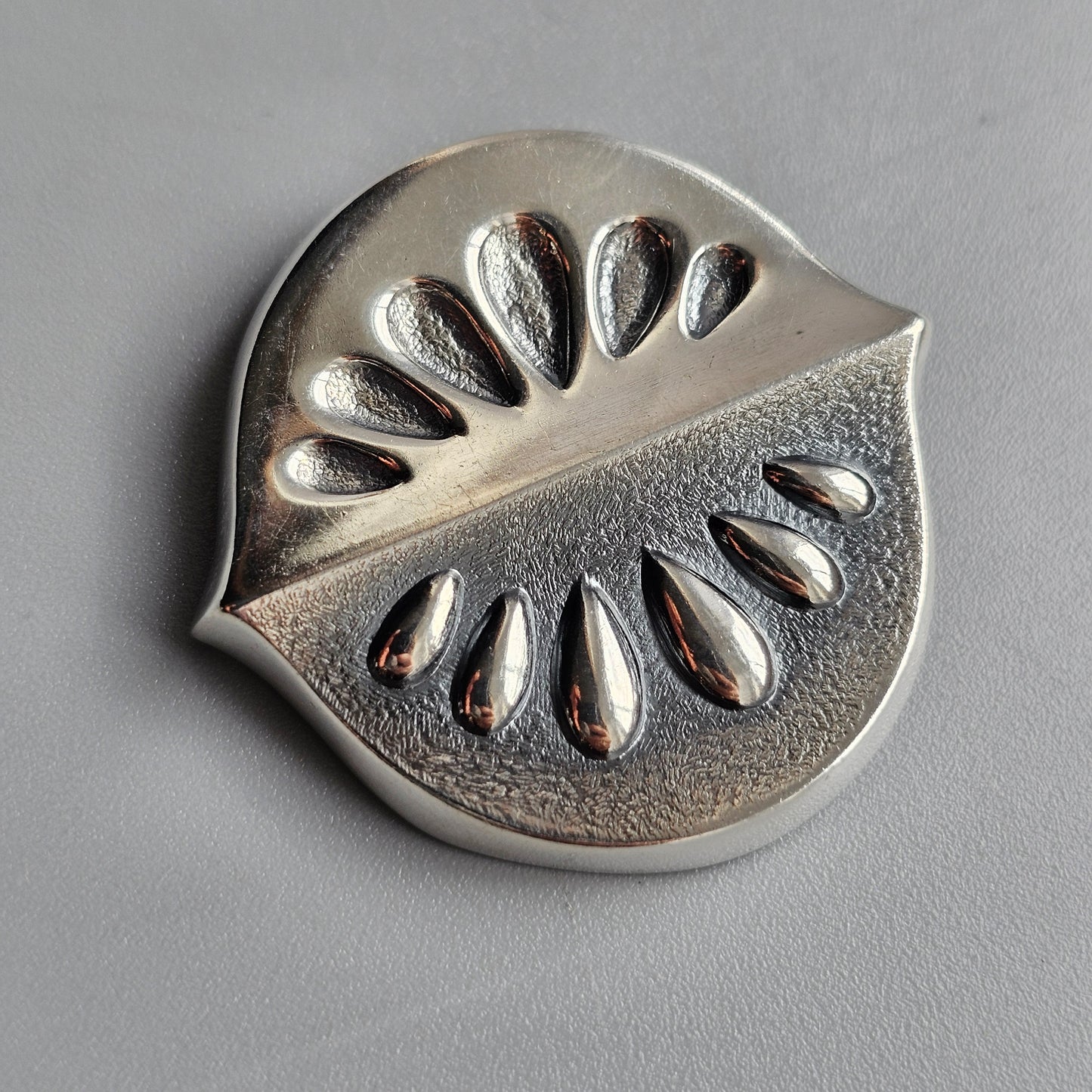 1960s Vintage Modernist Finnish Silver Brooch by Holger Lindström 1963