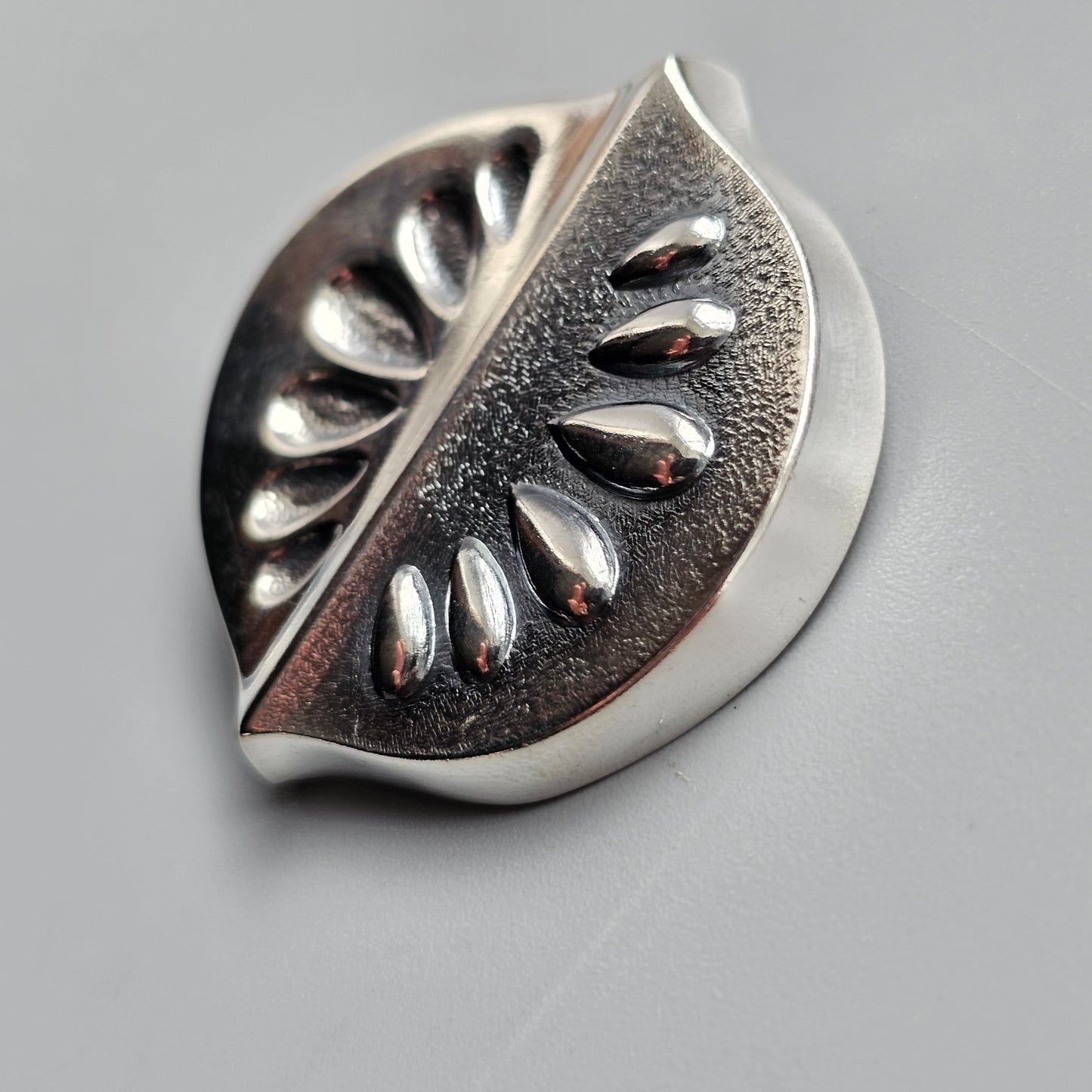 1960s Vintage Modernist Finnish Silver Brooch by Holger Lindström 1963