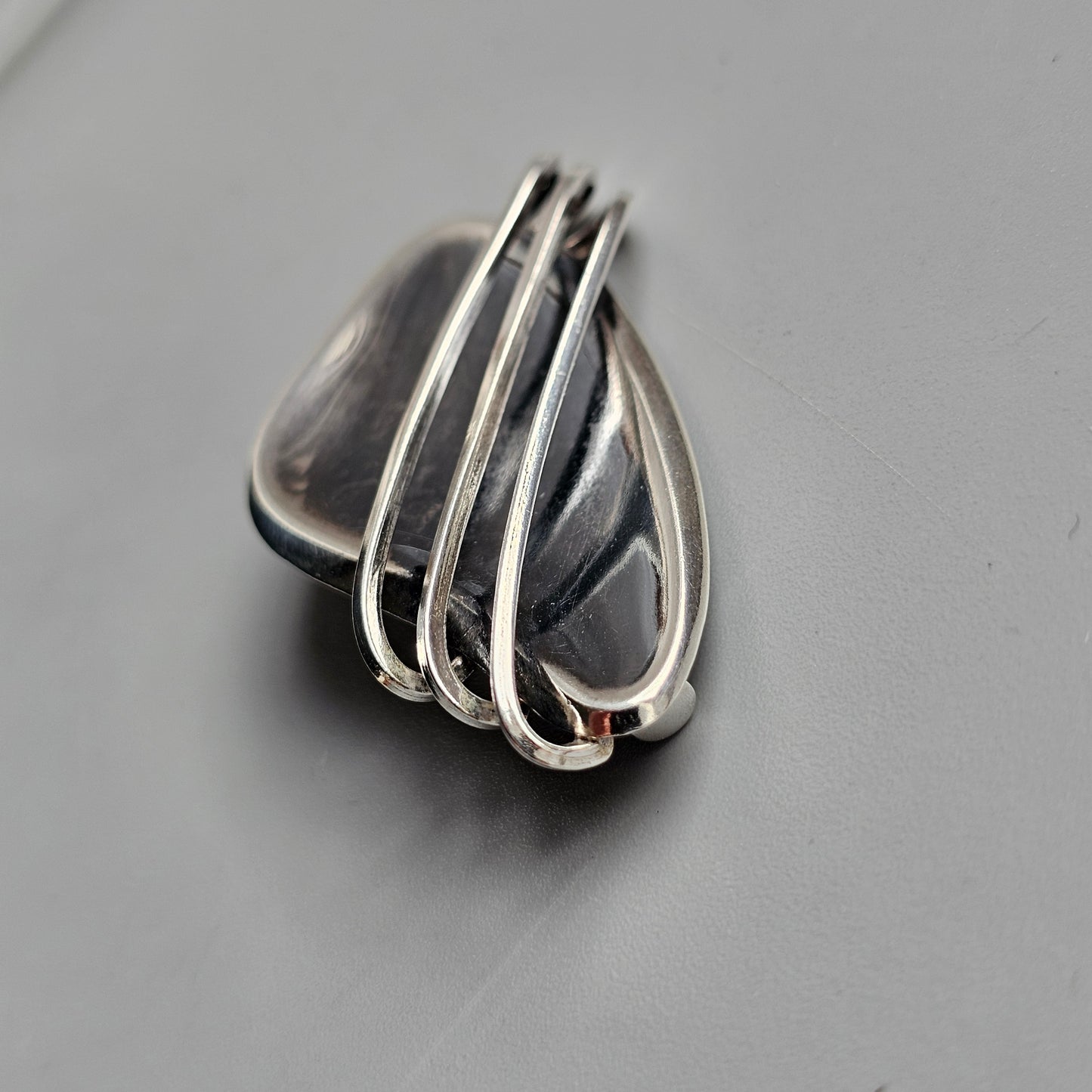 1950s Finnish Modernist Silver Brooch — Erik Granit & Co 1959 MCM