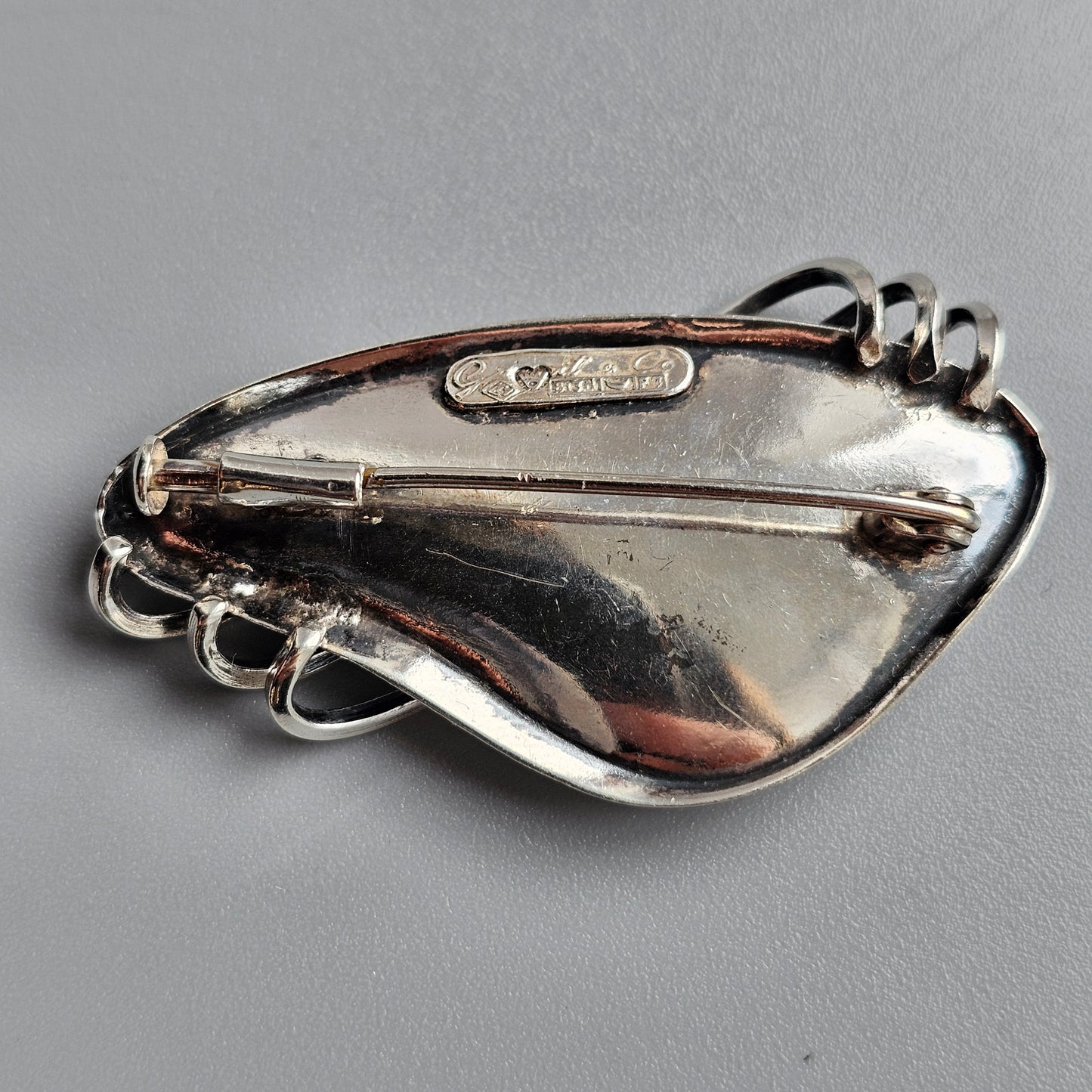 1950s Finnish Modernist Silver Brooch — Erik Granit & Co 1959 MCM
