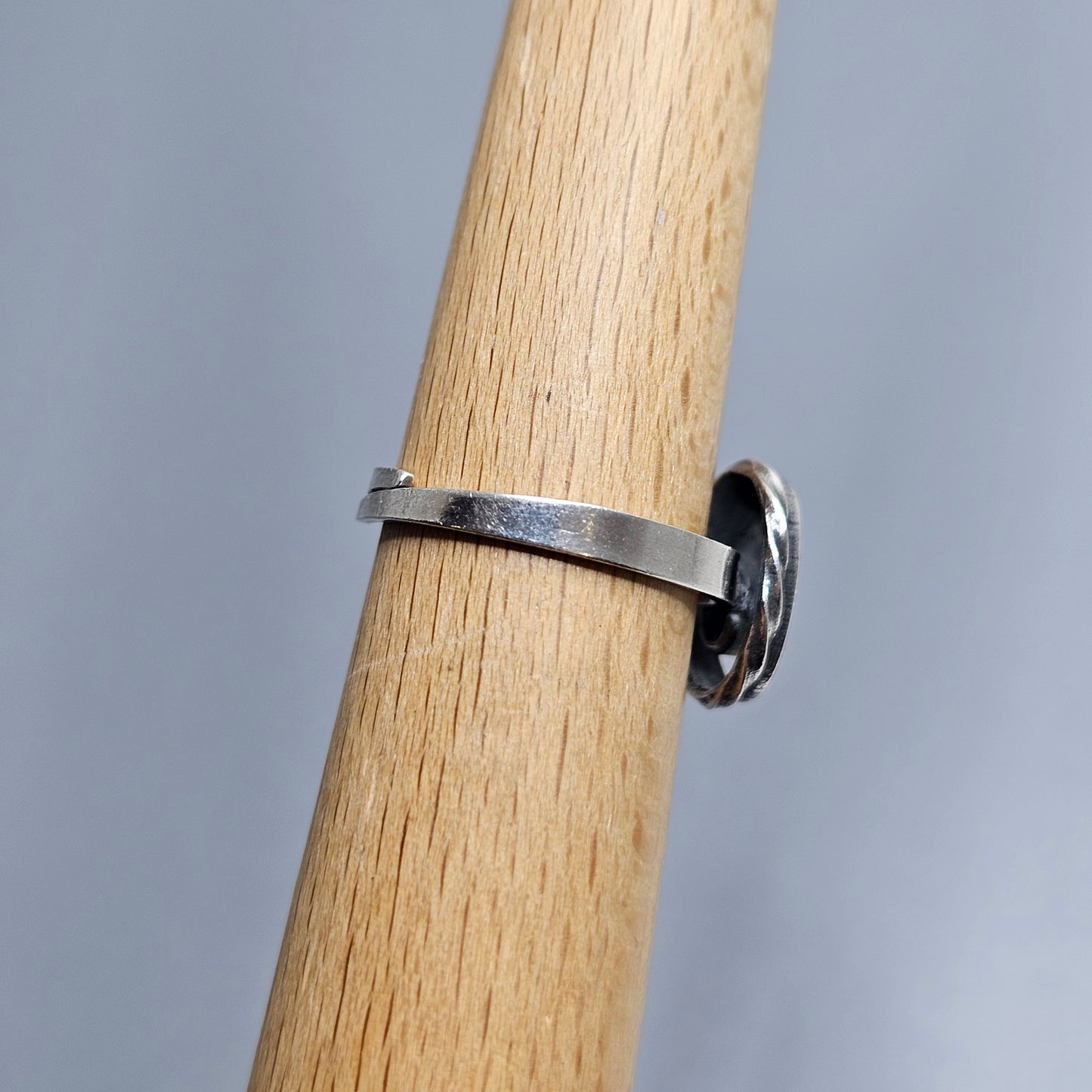 1980s Finnfeelings Sterling Silver & Rock Crystal Ring - UK Ring Size M  -  US Ring Size 6.25 - 1980