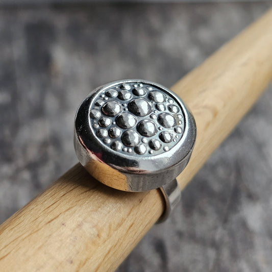 1960s Modernist Finnish Silver Moon Ring by Erik Granit & Co - UK Ring Size K - US Ring Size 5.25 - 1966