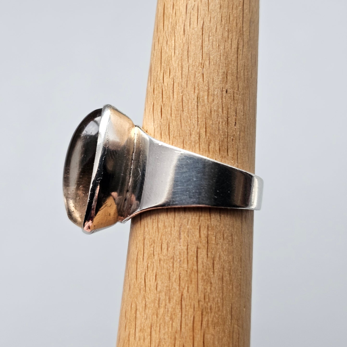 1960s Finnish Silver & Smoky Quartz Ring by Kultaseppä Salovaara - UK Ring Size N 1/2 -  US Ring Size 6.75 - 1964