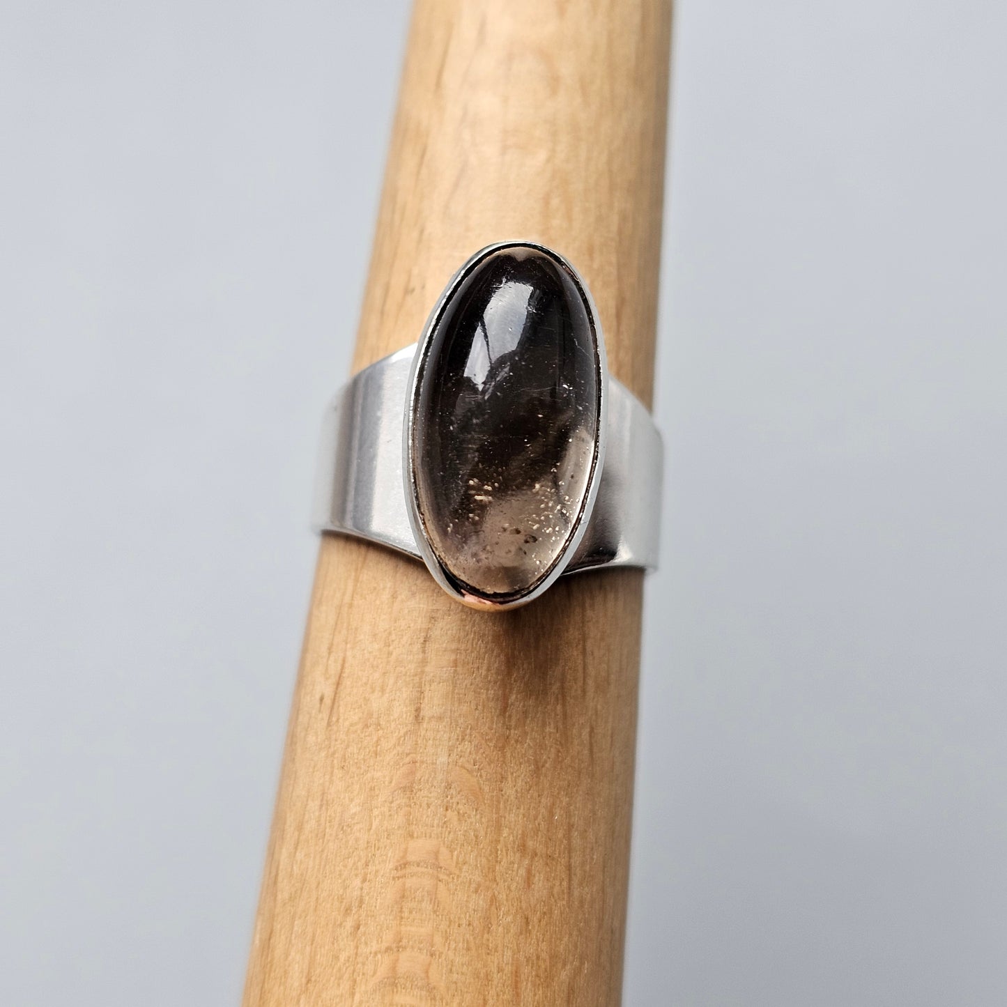1960s Finnish Silver & Smoky Quartz Ring by Kultaseppä Salovaara - UK Ring Size N 1/2 -  US Ring Size 6.75 - 1964