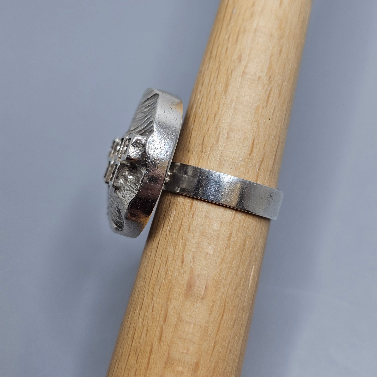 Vintage 1970s Finnish Modernist Space Age Silver Ring by Jalosepot - UK Ring Size P -  US Ring Size 7.5 - 1971