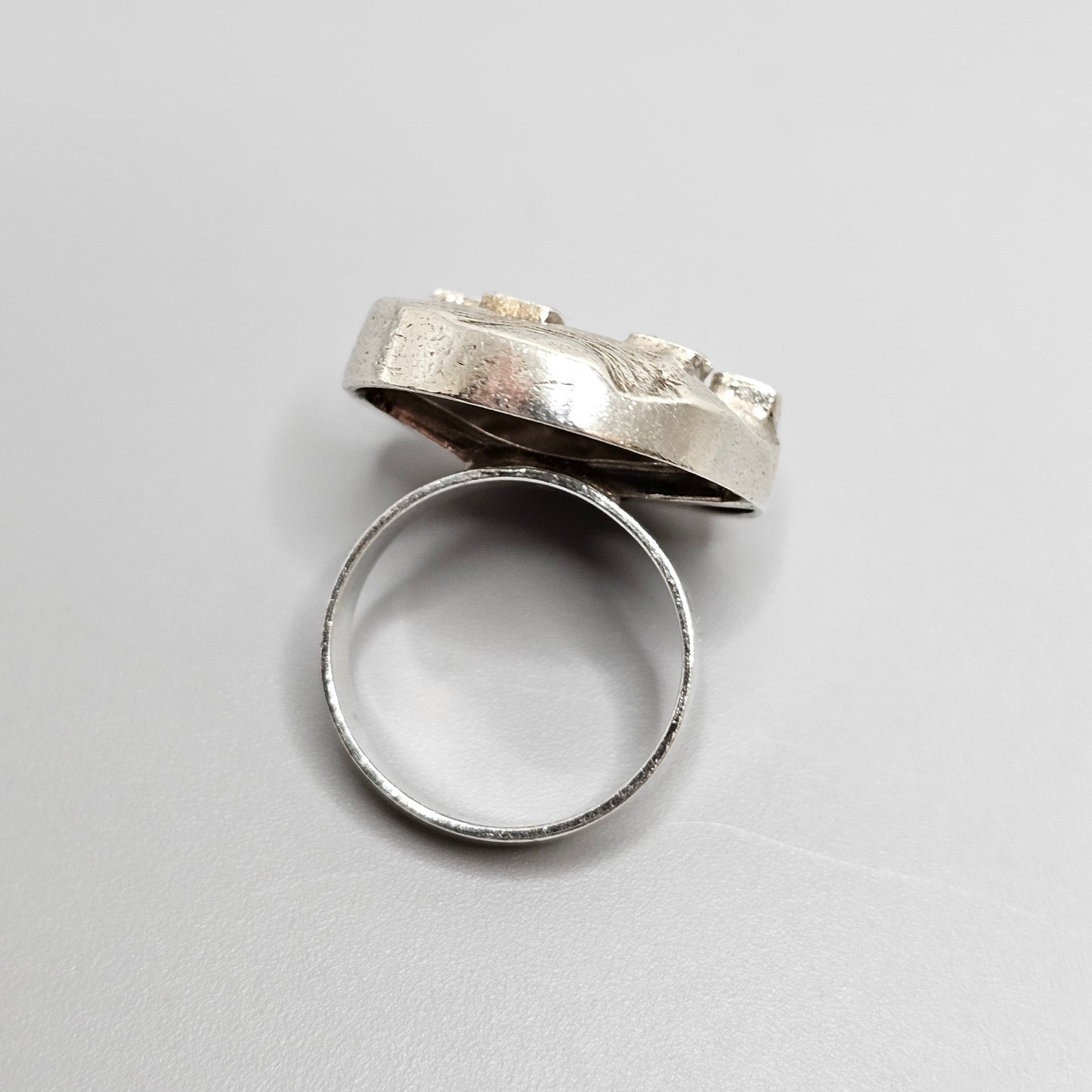 Vintage 1970s Finnish Modernist Space Age Silver Ring by Jalosepot - UK Ring Size P -  US Ring Size 7.5 - 1971