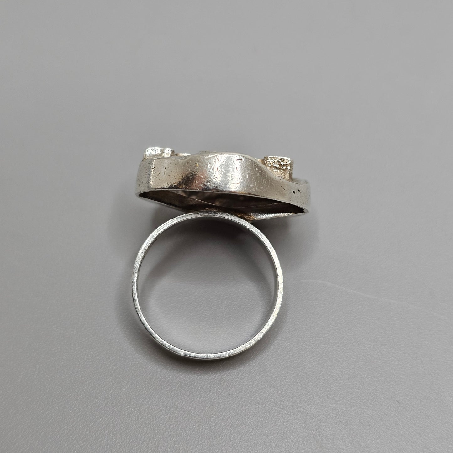 Vintage 1970s Finnish Modernist Space Age Silver Ring by Jalosepot - UK Ring Size P -  US Ring Size 7.5 - 1971