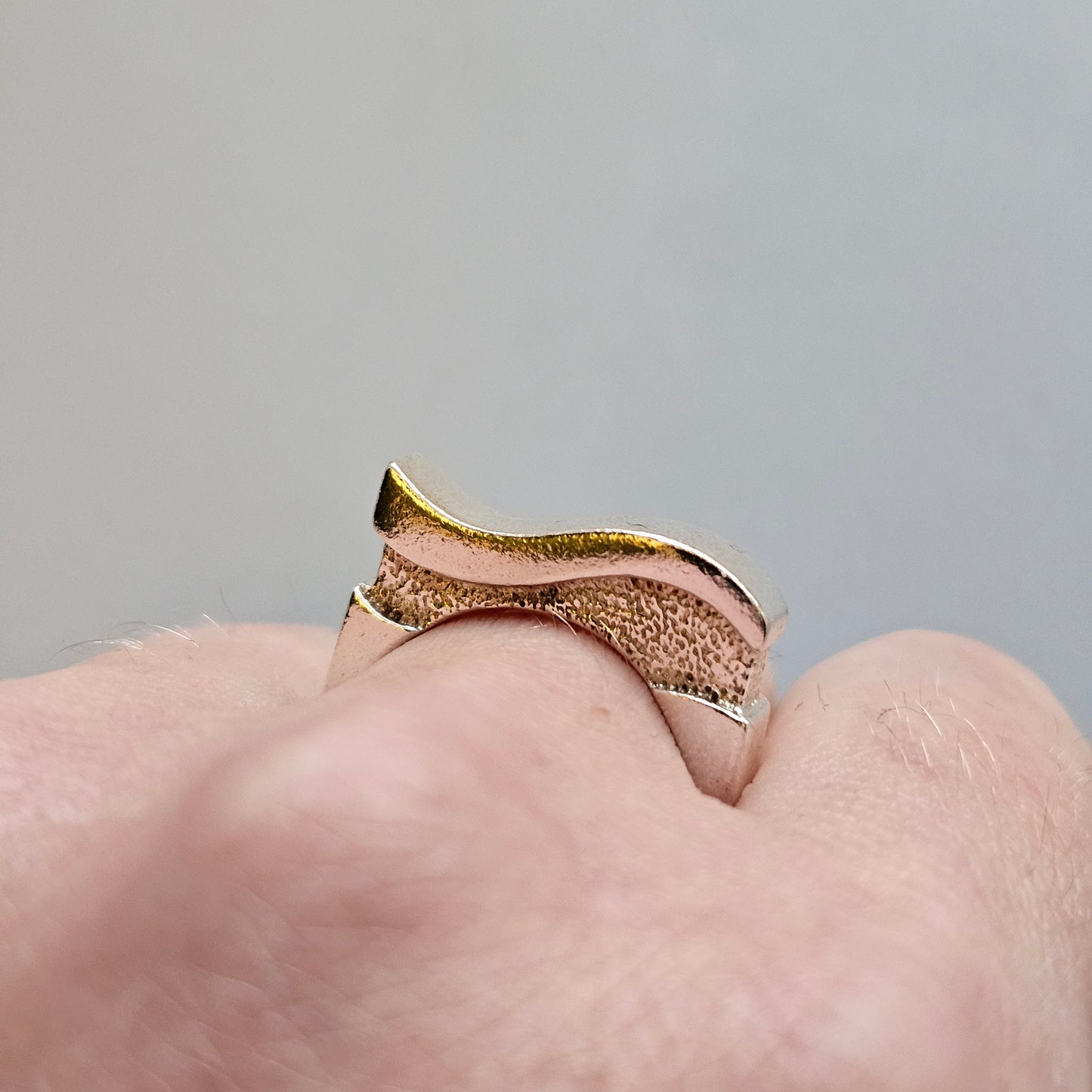 Contemporary Sculptural Sterling Silver Ring - UK Ring Size P -  US Ring Size 7.5