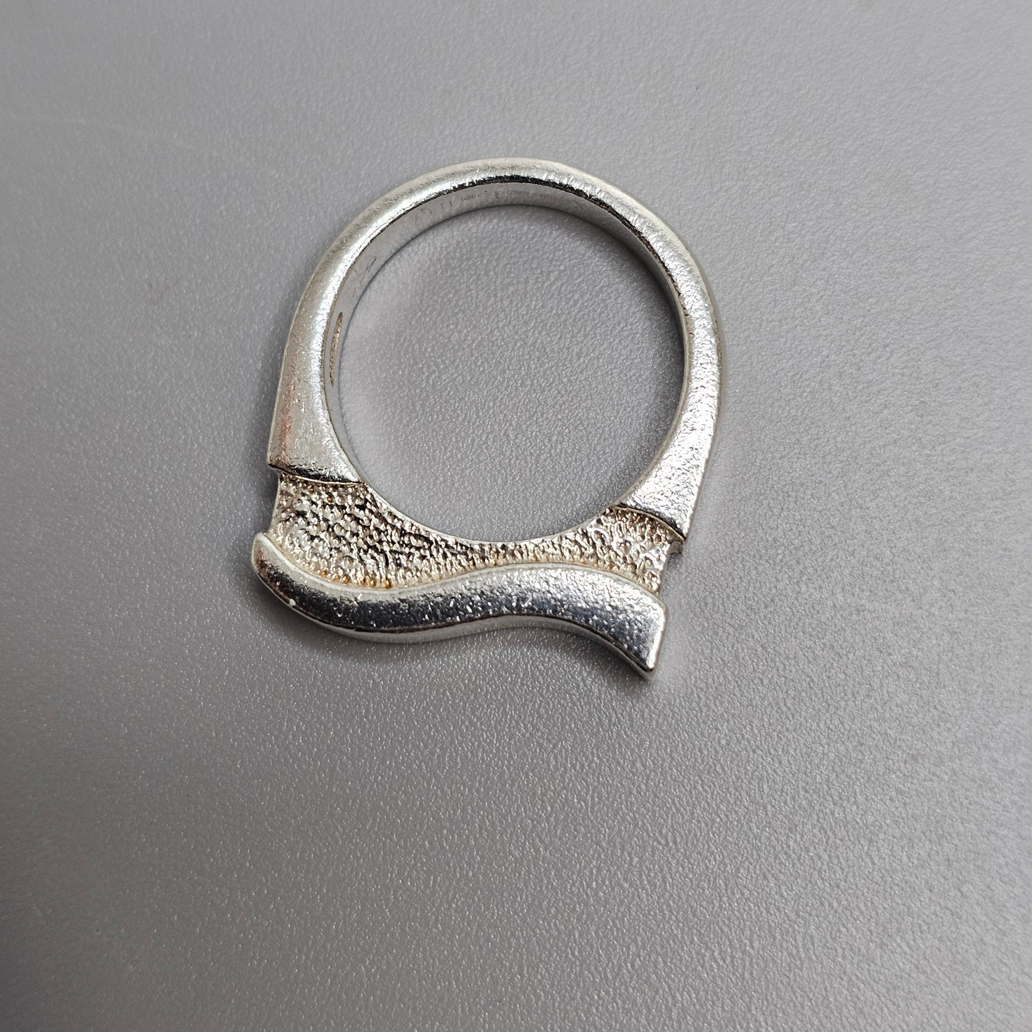 Contemporary Sculptural Sterling Silver Ring - UK Ring Size P -  US Ring Size 7.5