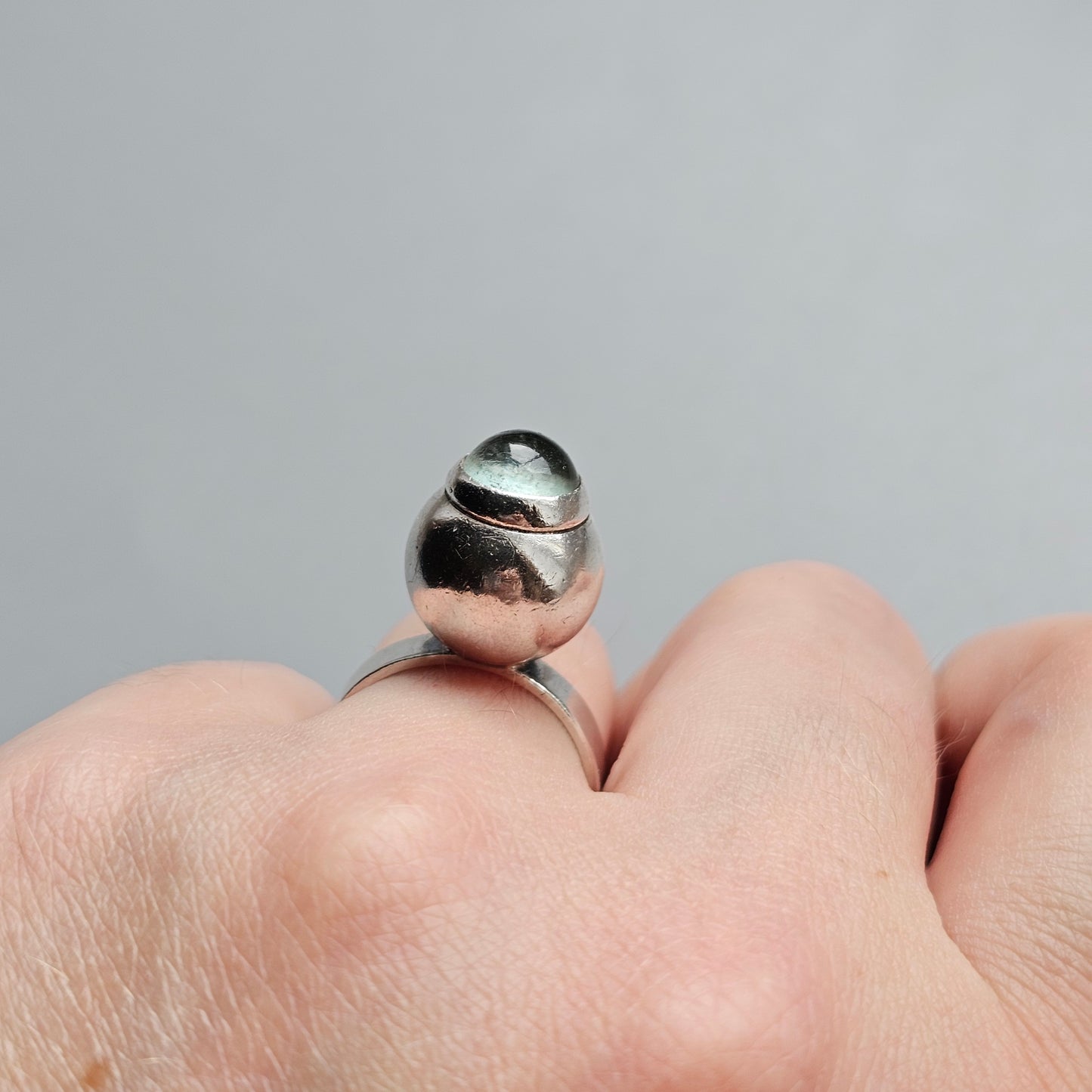 Vintage 1960s Swedish Modernist Silver Ring by Mogens Hansen - UK Ring Size K 1/2 -  US Ring Size 5.5 - 1966