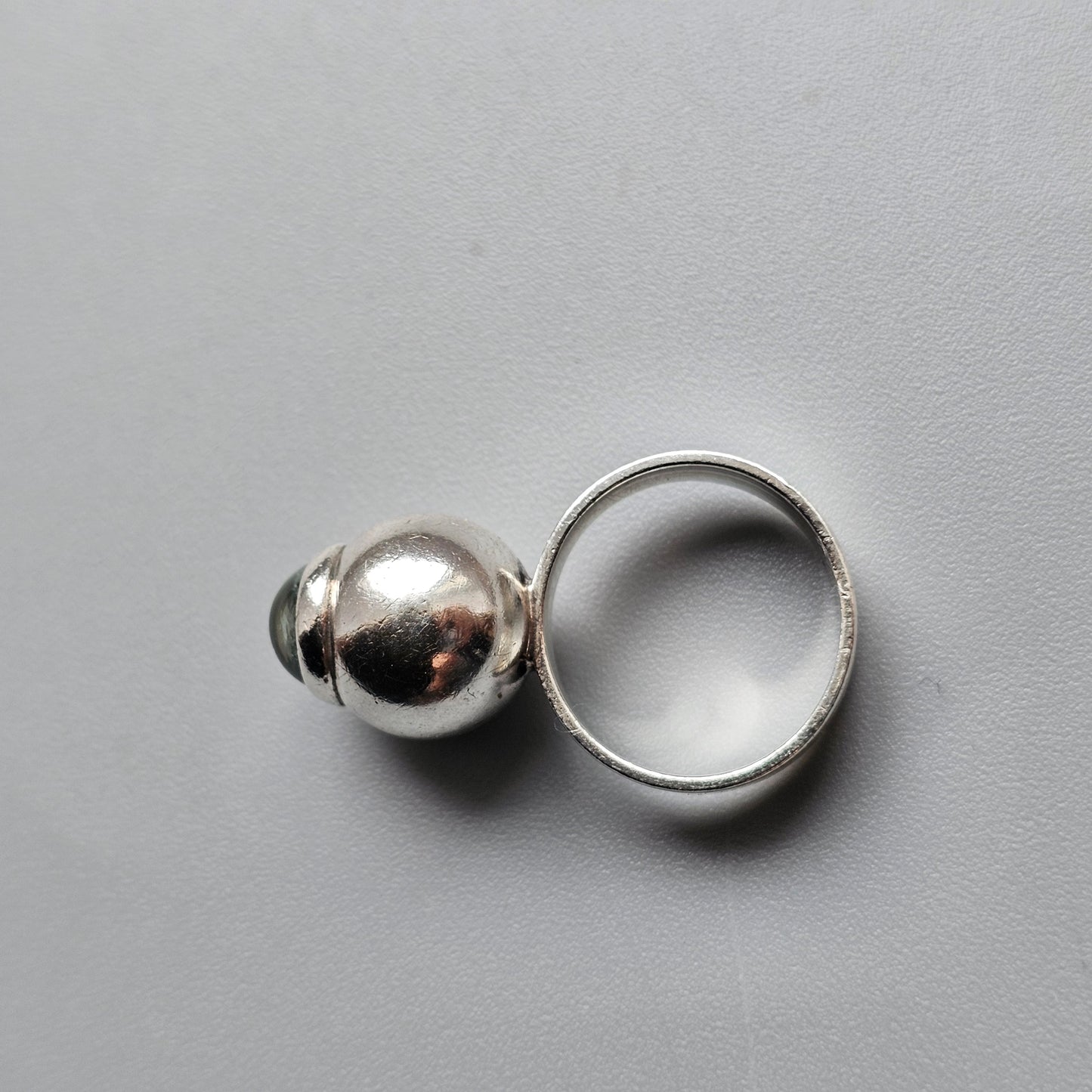 Vintage 1960s Swedish Modernist Silver Ring by Mogens Hansen - UK Ring Size K 1/2 -  US Ring Size 5.5 - 1966