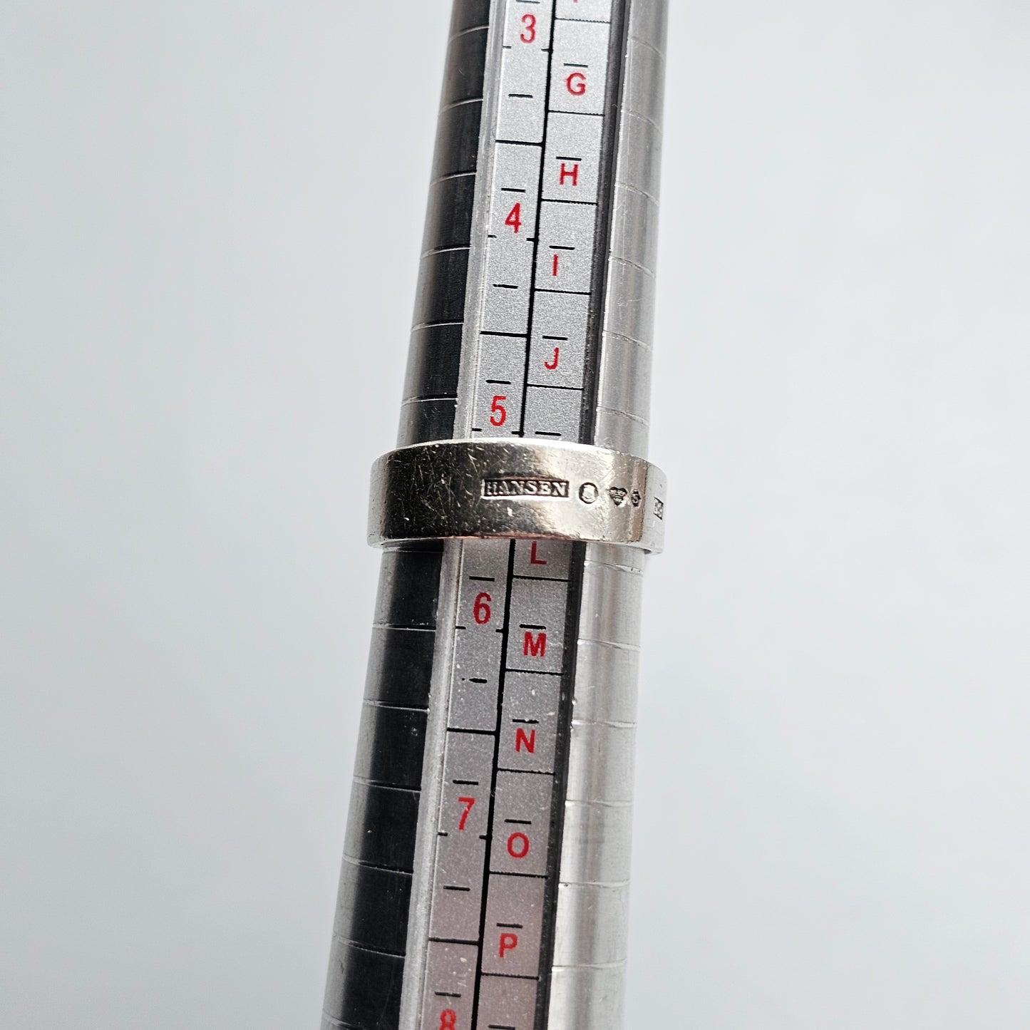 Vintage 1960s Swedish Modernist Silver Ring by Mogens Hansen - UK Ring Size K 1/2 -  US Ring Size 5.5 - 1966