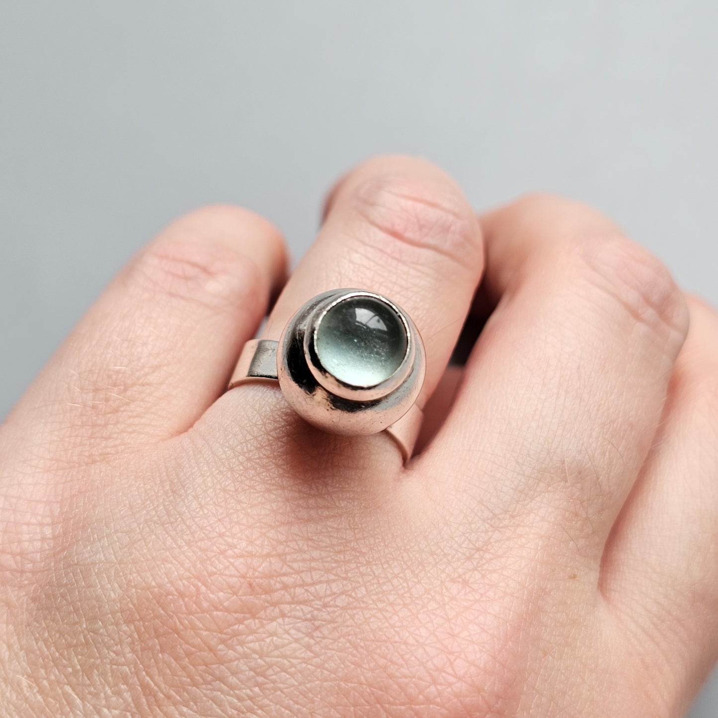 Vintage 1960s Swedish Modernist Silver Ring by Mogens Hansen - UK Ring Size K 1/2 -  US Ring Size 5.5 - 1966