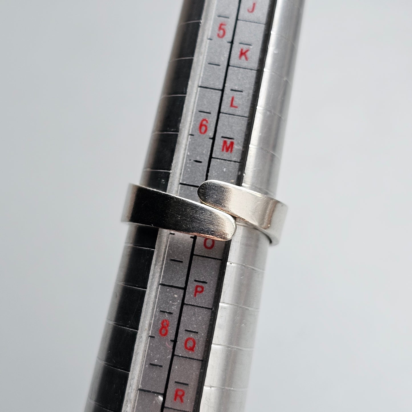 1970s Swedish Modernist Sterling Silver & Blue Glass Ring - UK Ring Size N 1/2 -  US Ring Size 6.75 - 1976