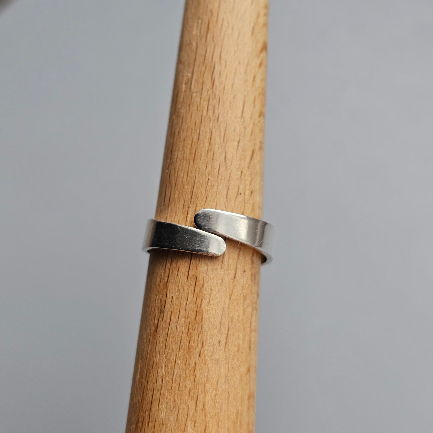 1970s Swedish Modernist Sterling Silver & Blue Glass Ring - UK Ring Size N 1/2 -  US Ring Size 6.75 - 1976