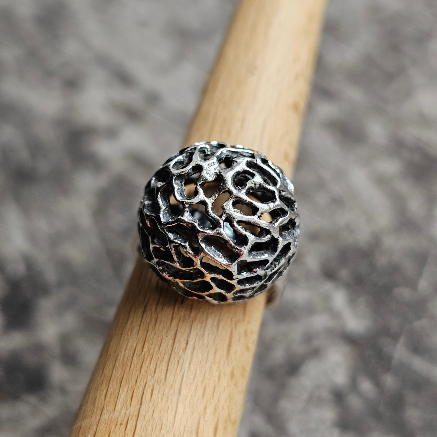 1970s Finnish Modernist Brutalist Sterling Silver Ring by Erik Granit & Co - UK Ring Size L -  US Ring Size 5.75 - 1971