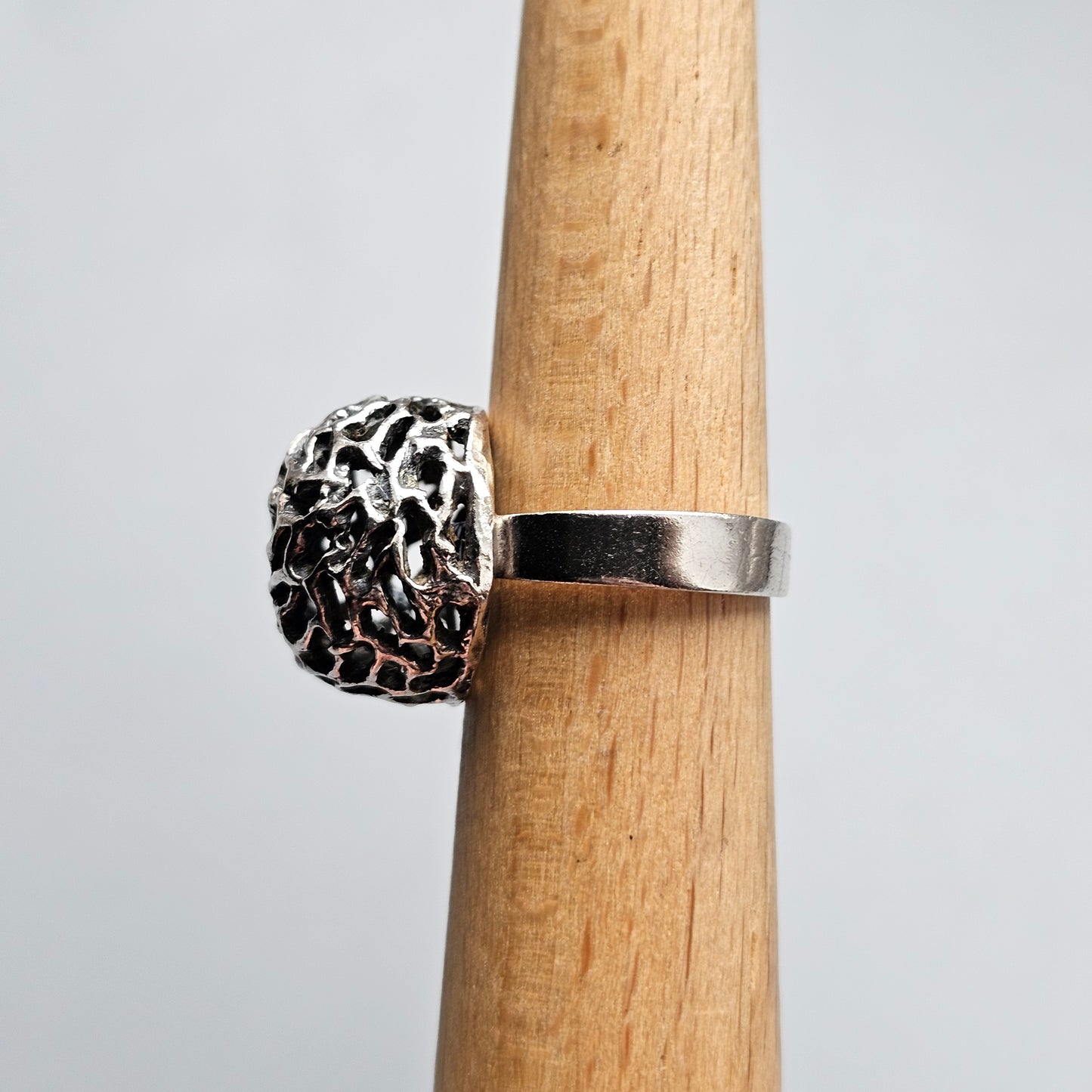 1970s Finnish Modernist Brutalist Sterling Silver Ring by Erik Granit & Co - UK Ring Size L -  US Ring Size 5.75 - 1971