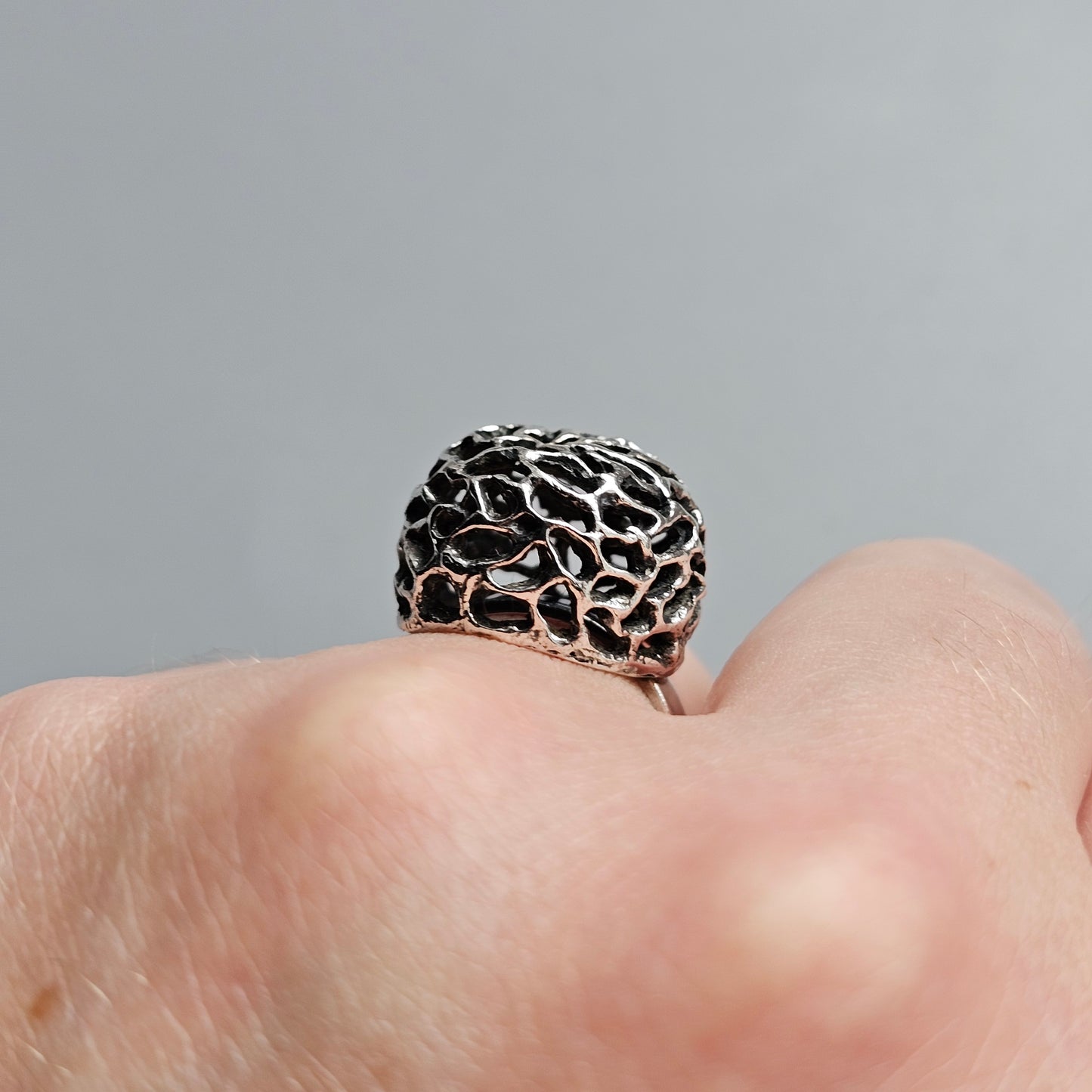 1970s Finnish Modernist Brutalist Sterling Silver Ring by Erik Granit & Co - UK Ring Size L -  US Ring Size 5.75 - 1971