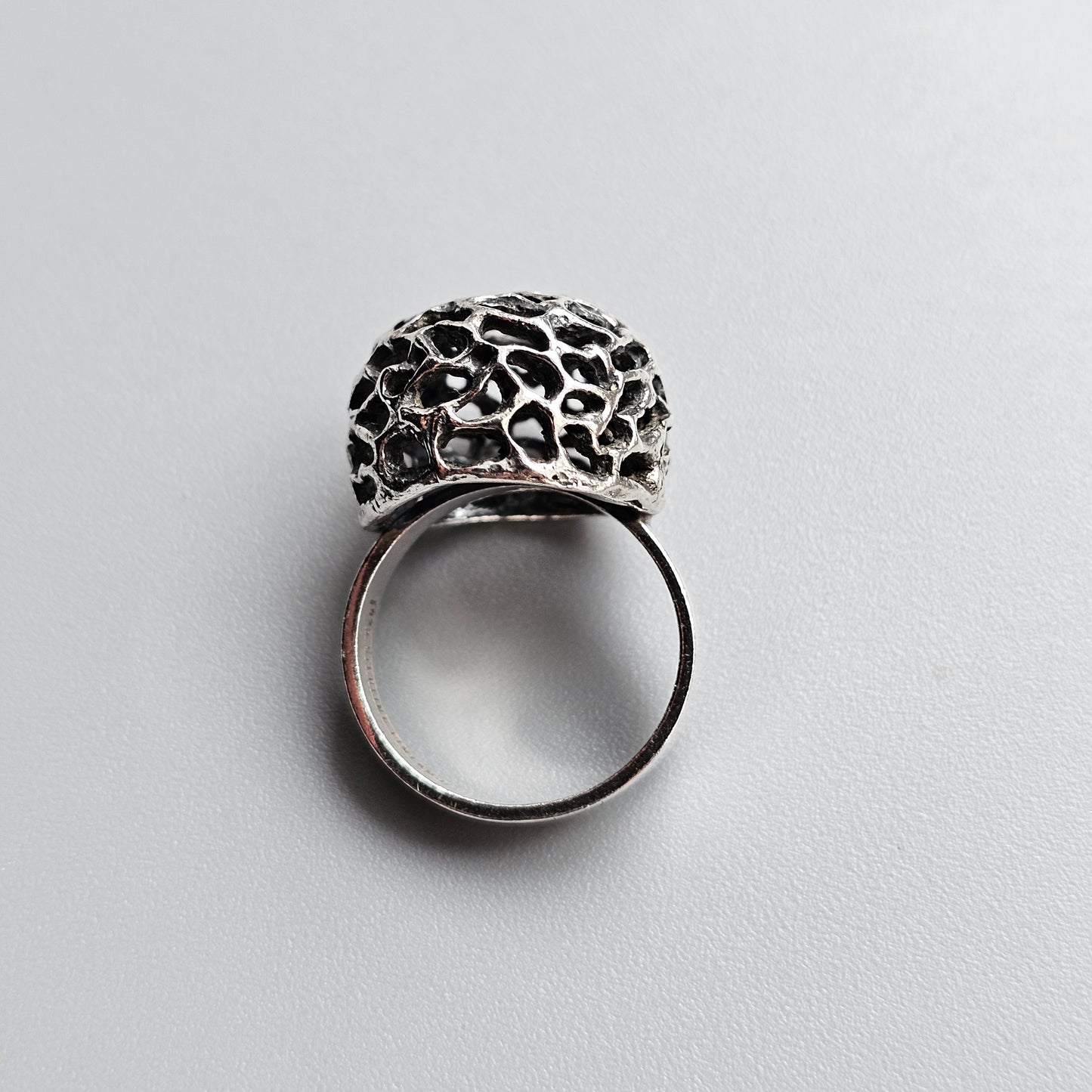 1970s Finnish Modernist Brutalist Sterling Silver Ring by Erik Granit & Co - UK Ring Size L -  US Ring Size 5.75 - 1971