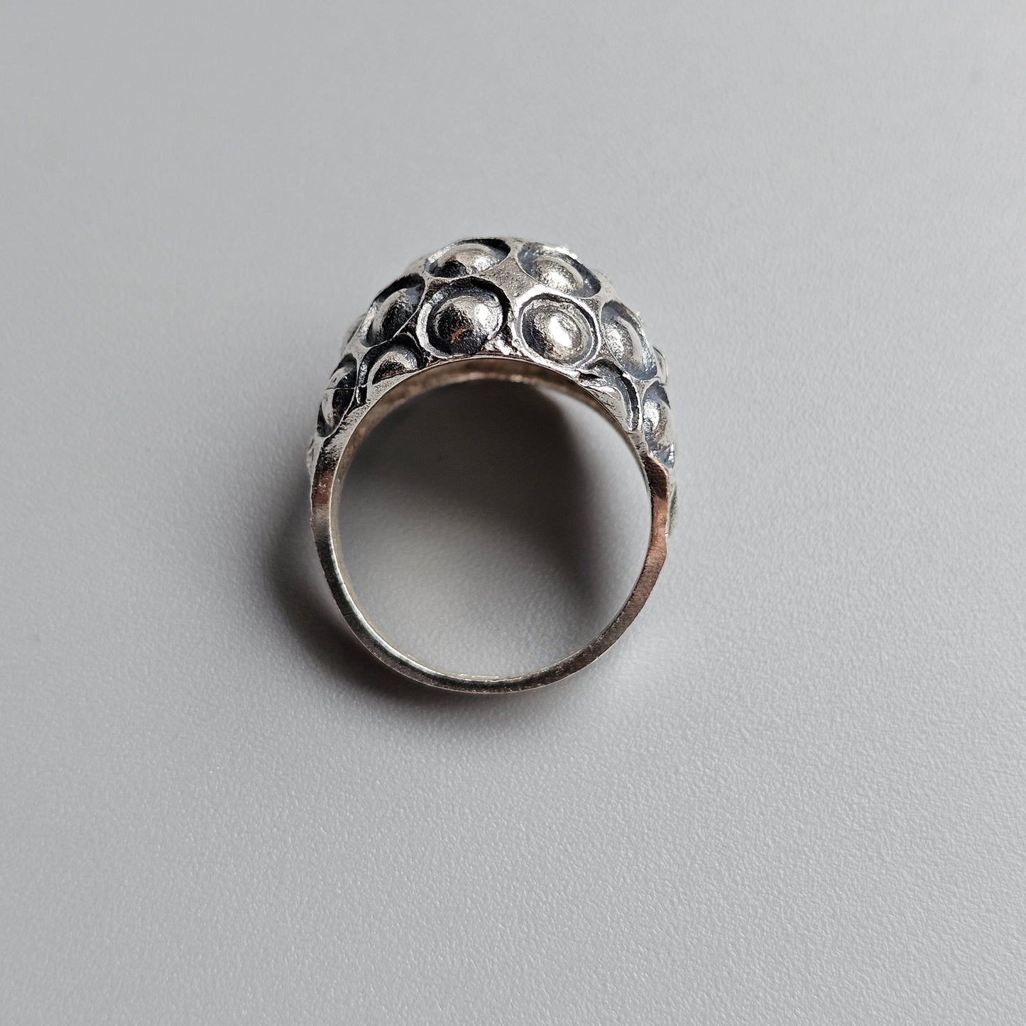 1970s Finnish Modernist Domed Silver Ring by Alpo Tammi for Tammen Koru - UK Ring Size N -  US Ring Size 7.25 - 1970