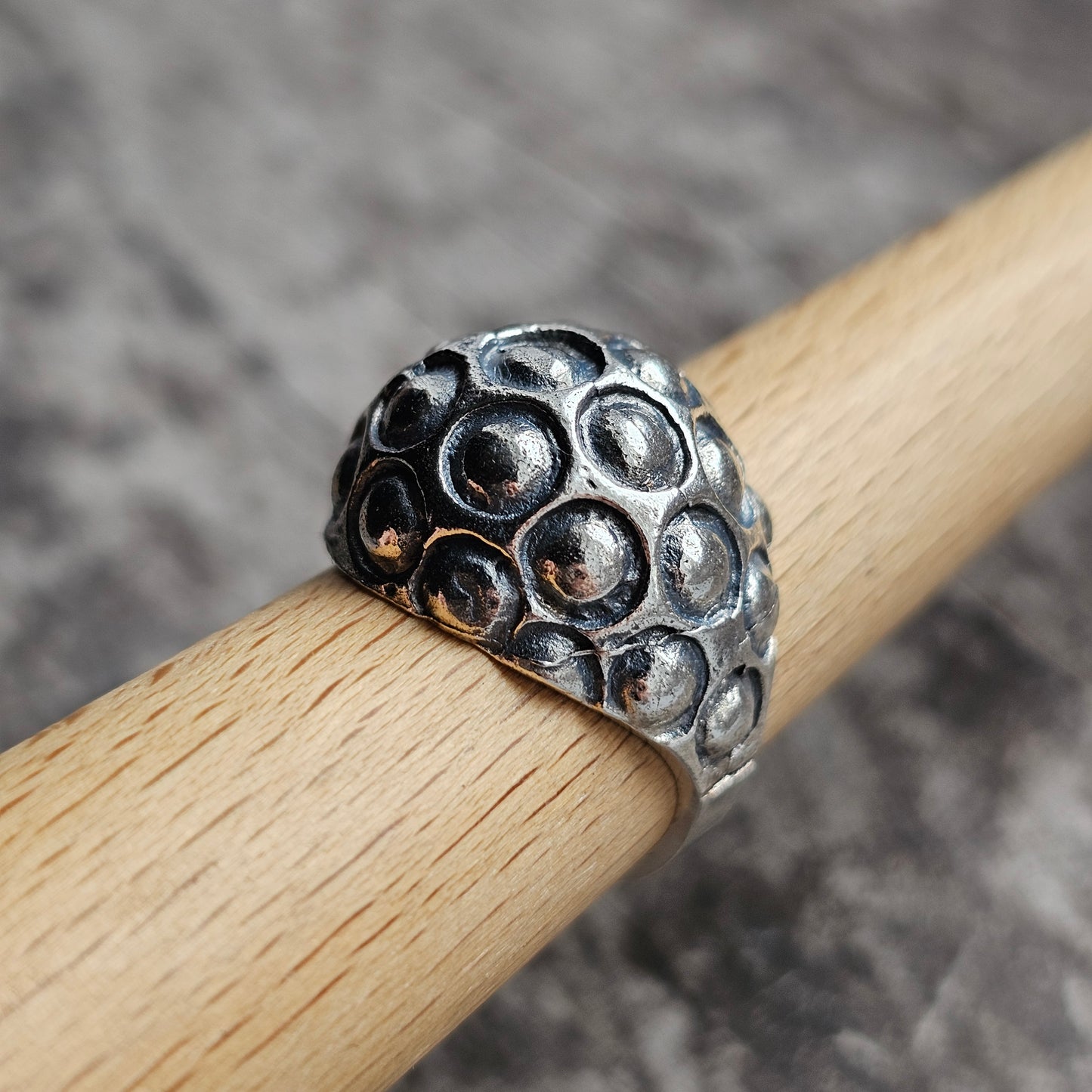 1970s Finnish Modernist Domed Silver Ring by Alpo Tammi for Tammen Koru - UK Ring Size N -  US Ring Size 7.25 - 1970