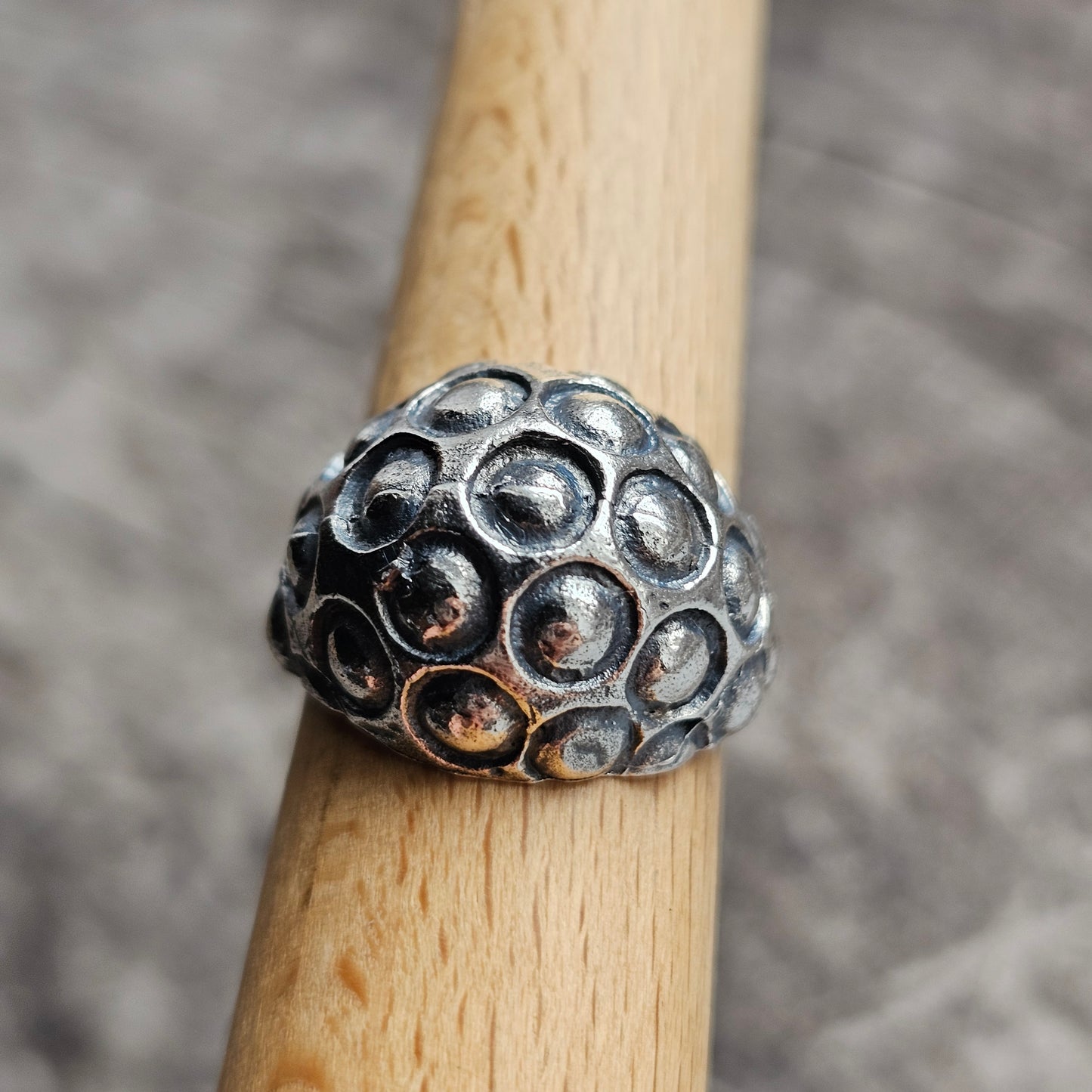 1970s Finnish Modernist Domed Silver Ring by Alpo Tammi for Tammen Koru - UK Ring Size N -  US Ring Size 7.25 - 1970