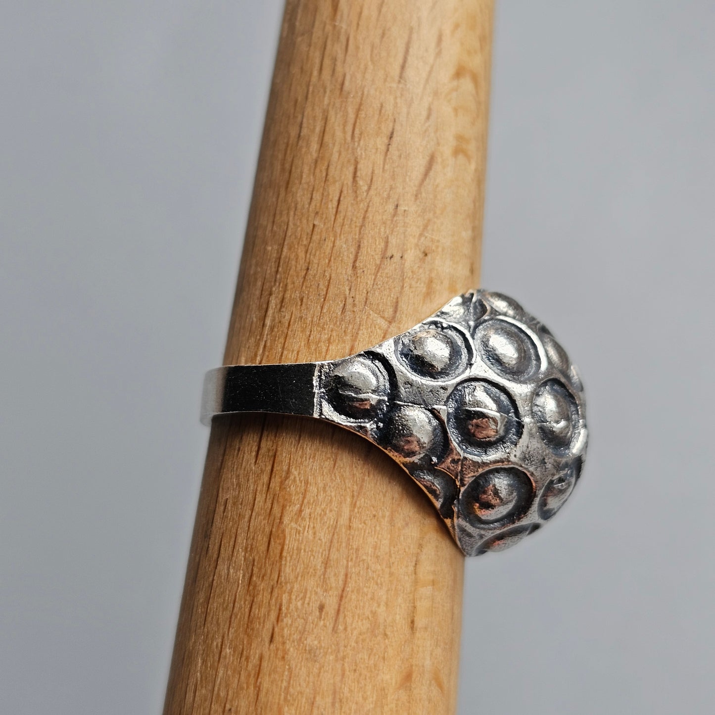 1970s Finnish Modernist Domed Silver Ring by Alpo Tammi for Tammen Koru - UK Ring Size N -  US Ring Size 7.25 - 1970