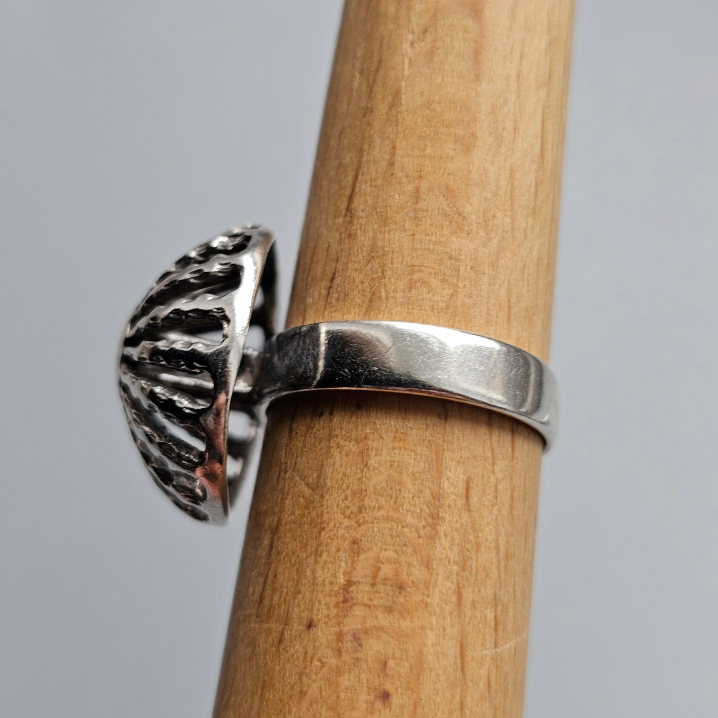 1970s Finnish Modernist Sterling Silver Ring by Pekka Aulin - UK Ring Size M -  US Ring Size 6 - 1971