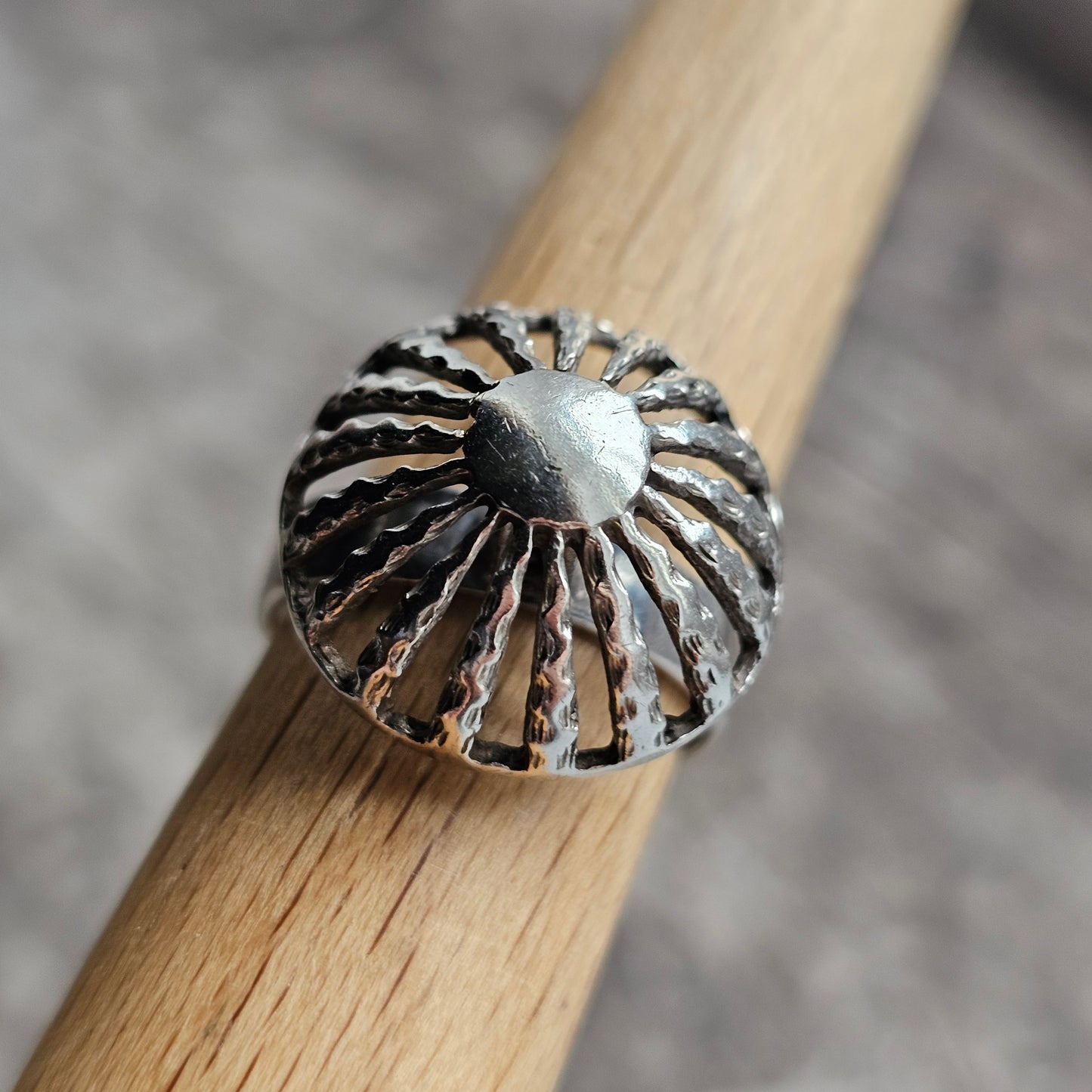 1970s Finnish Modernist Sterling Silver Ring by Pekka Aulin - UK Ring Size M -  US Ring Size 6 - 1971