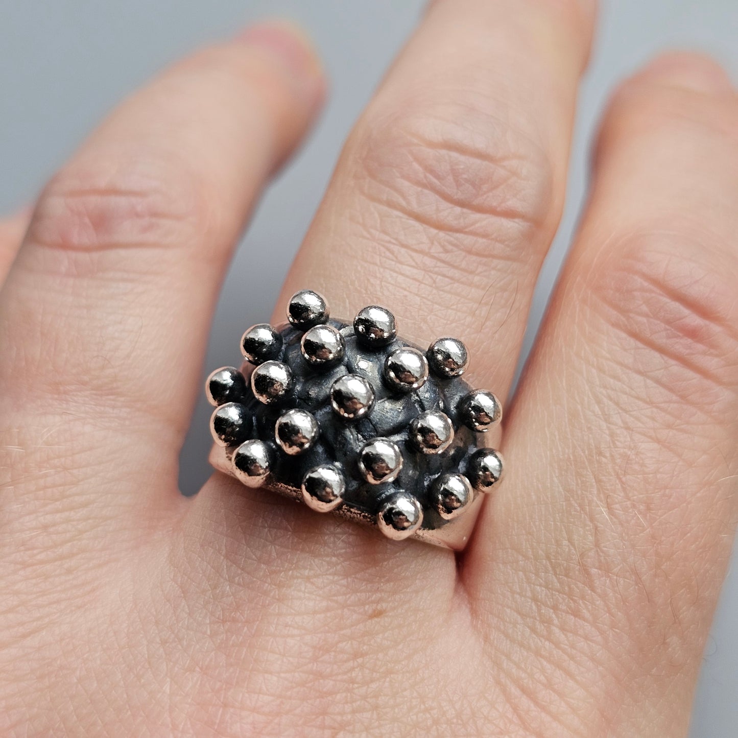 1960s Finnish Modernist Sterling Silver Ring by Erik Granit & Co - UK Ring Size P -  US Ring Size 7.75 - 1966