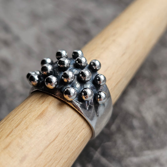 1960s Finnish Modernist Sterling Silver Ring by Erik Granit & Co - UK Ring Size P -  US Ring Size 7.75 - 1966