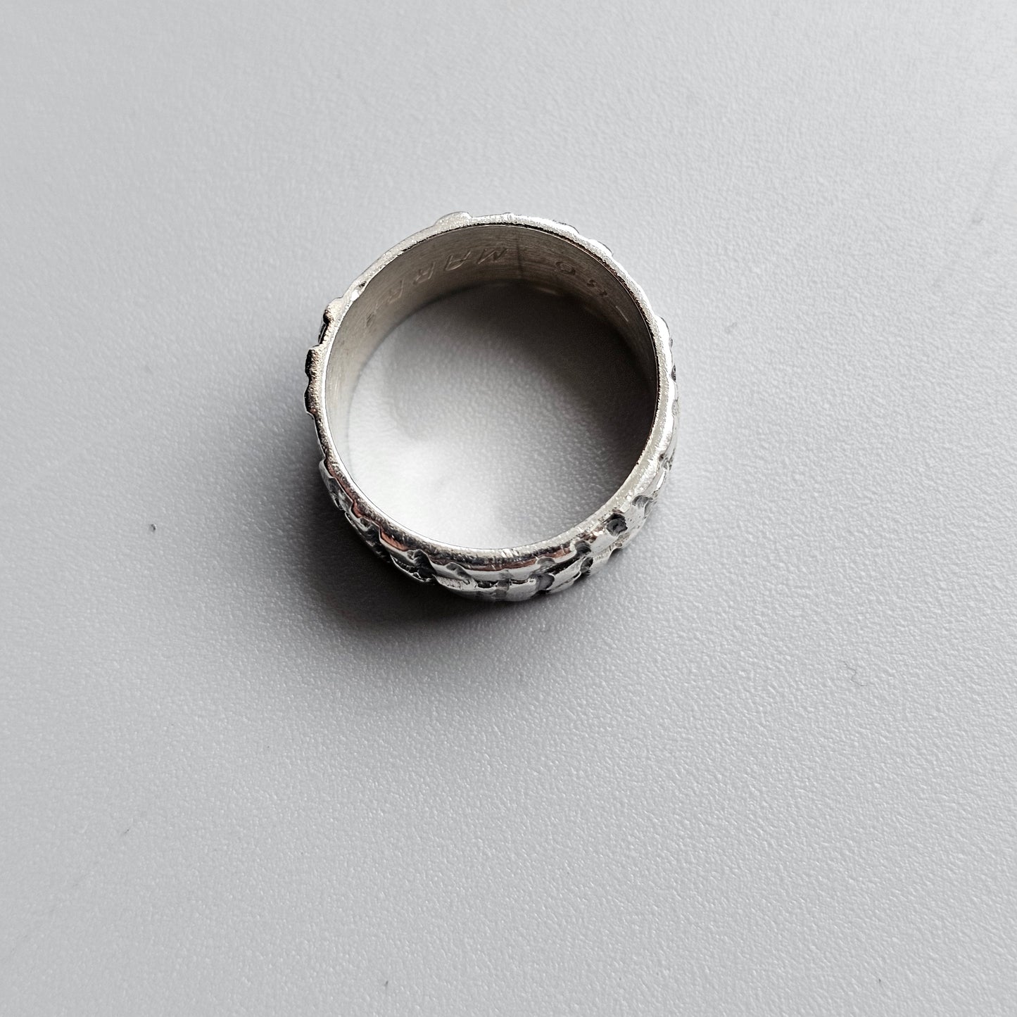 1970s Finnish Modernist Brutalist Sterling Silver Ring Band by Vuorikulta - UK Ring Size M 1/2 -  US Ring Size 6.5 -1976