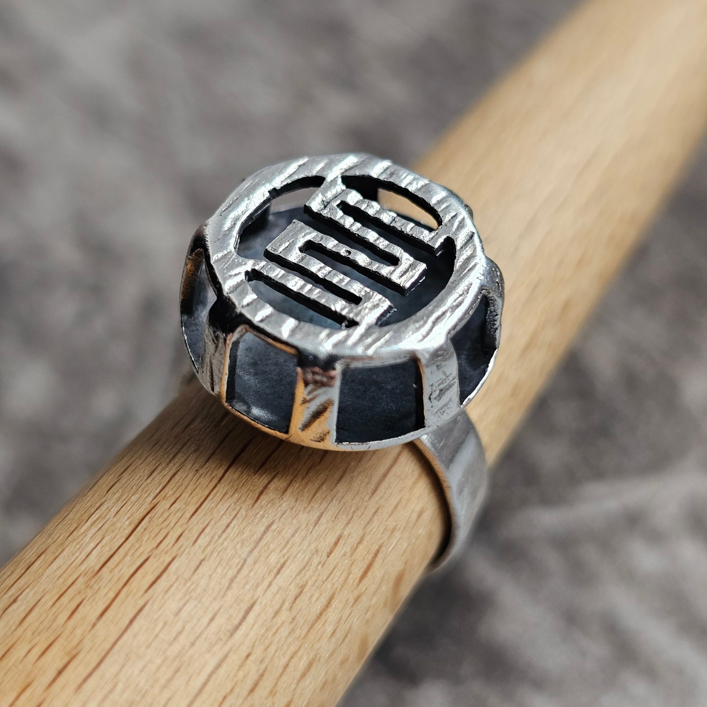 1970s Finnish Modernist Silver Ring by Tauno Kunnansalo - UK Ring Size O -  US Ring Size 7 - 1969