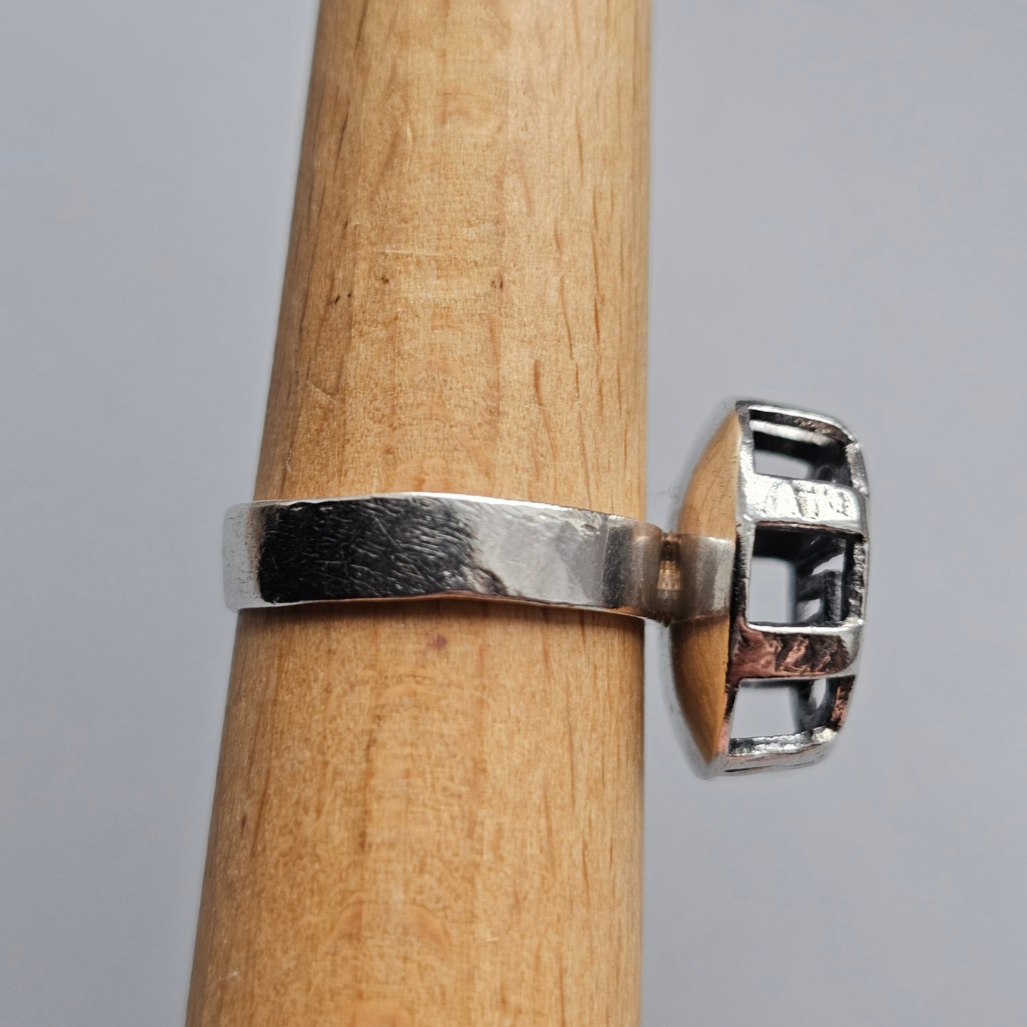 1970s Finnish Modernist Silver Ring by Tauno Kunnansalo - UK Ring Size O -  US Ring Size 7 - 1969