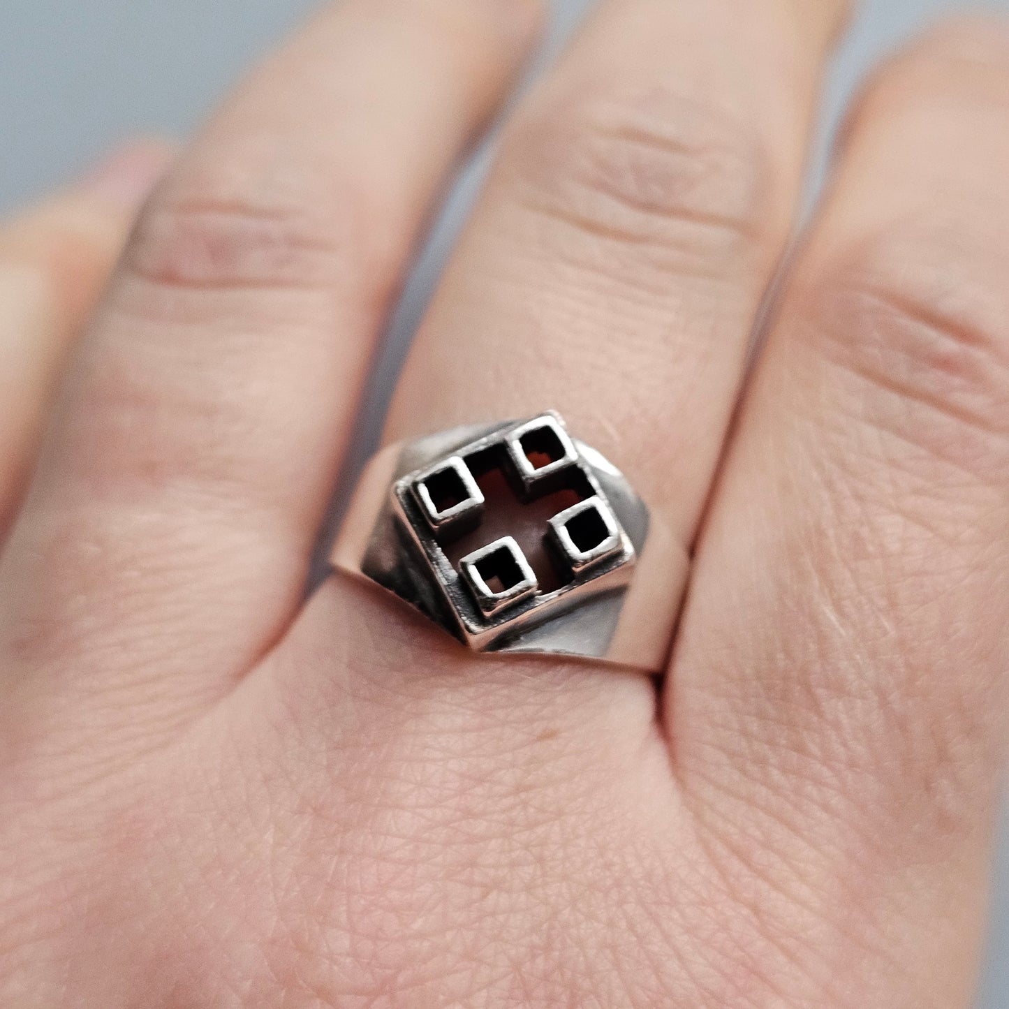 1960s Finnish Modernist Silver Ring by Väinö Hamara - UK Ring Size O 1/2 -  US Ring Size 7.25 - 1965