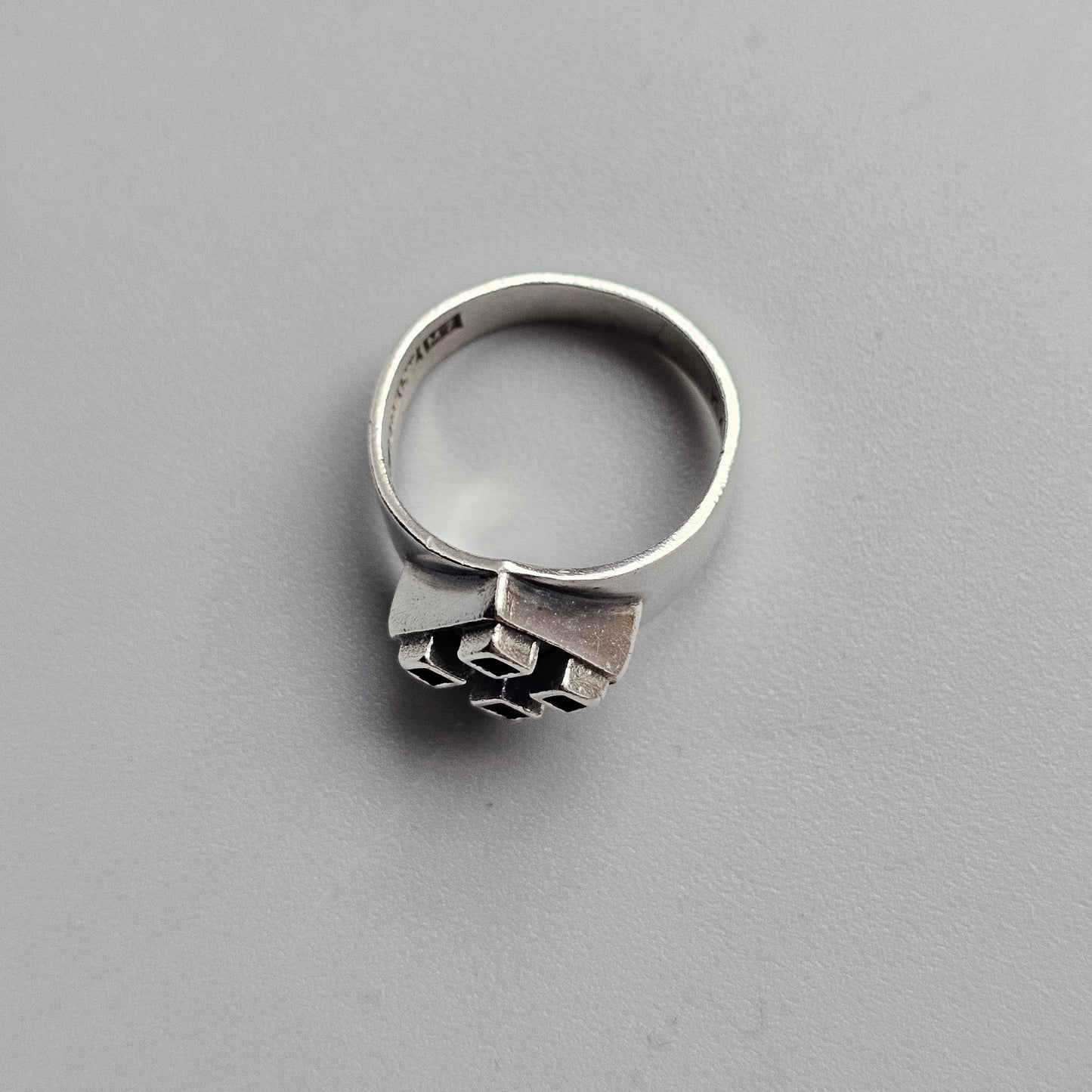 1960s Finnish Modernist Silver Ring by Väinö Hamara - UK Ring Size O 1/2 -  US Ring Size 7.25 - 1965