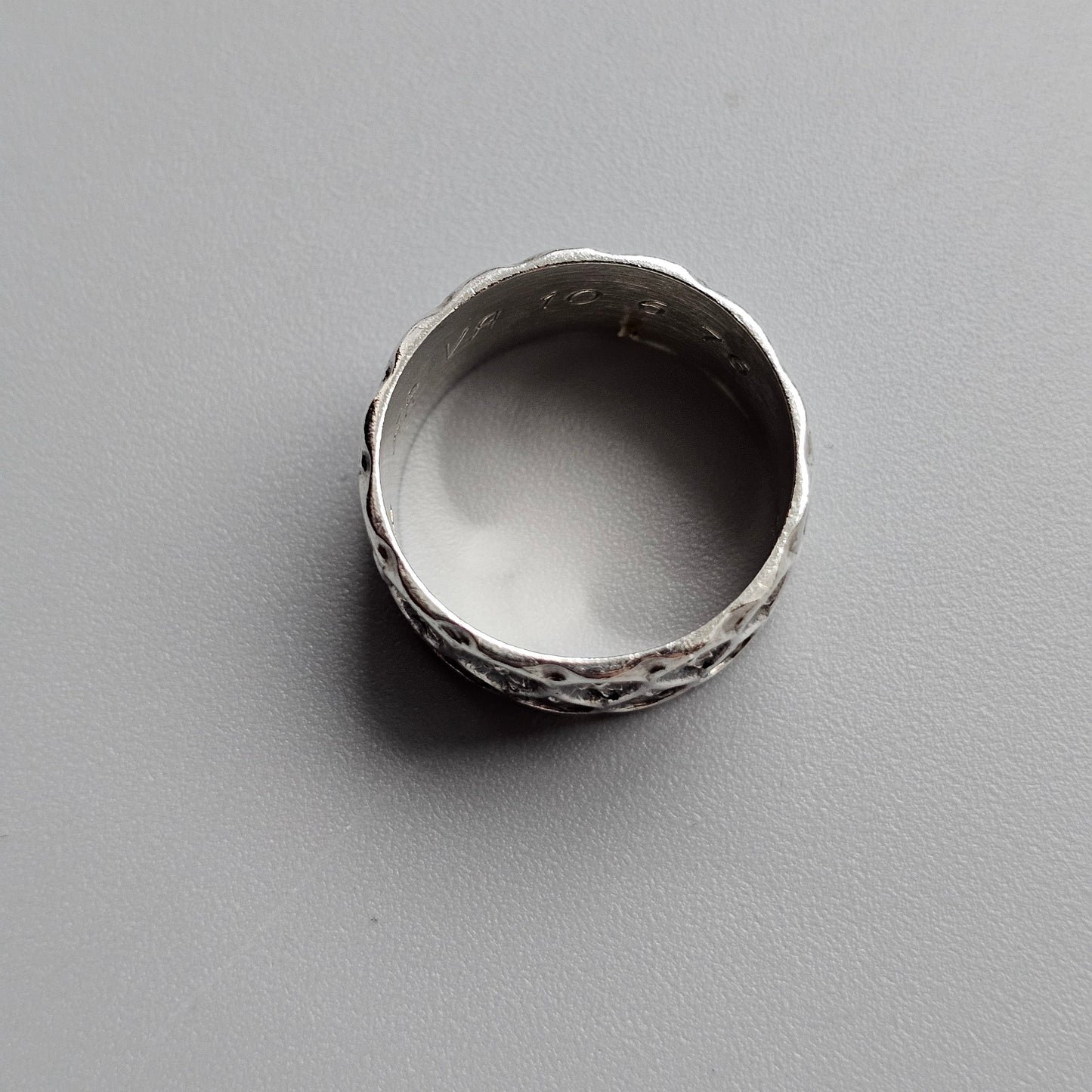 1960s Finnish Modernist Brutalist Silver Band by Lilja Bengt - UK Ring Size Q 1/2 -  US Ring Size 8.25 - 1968