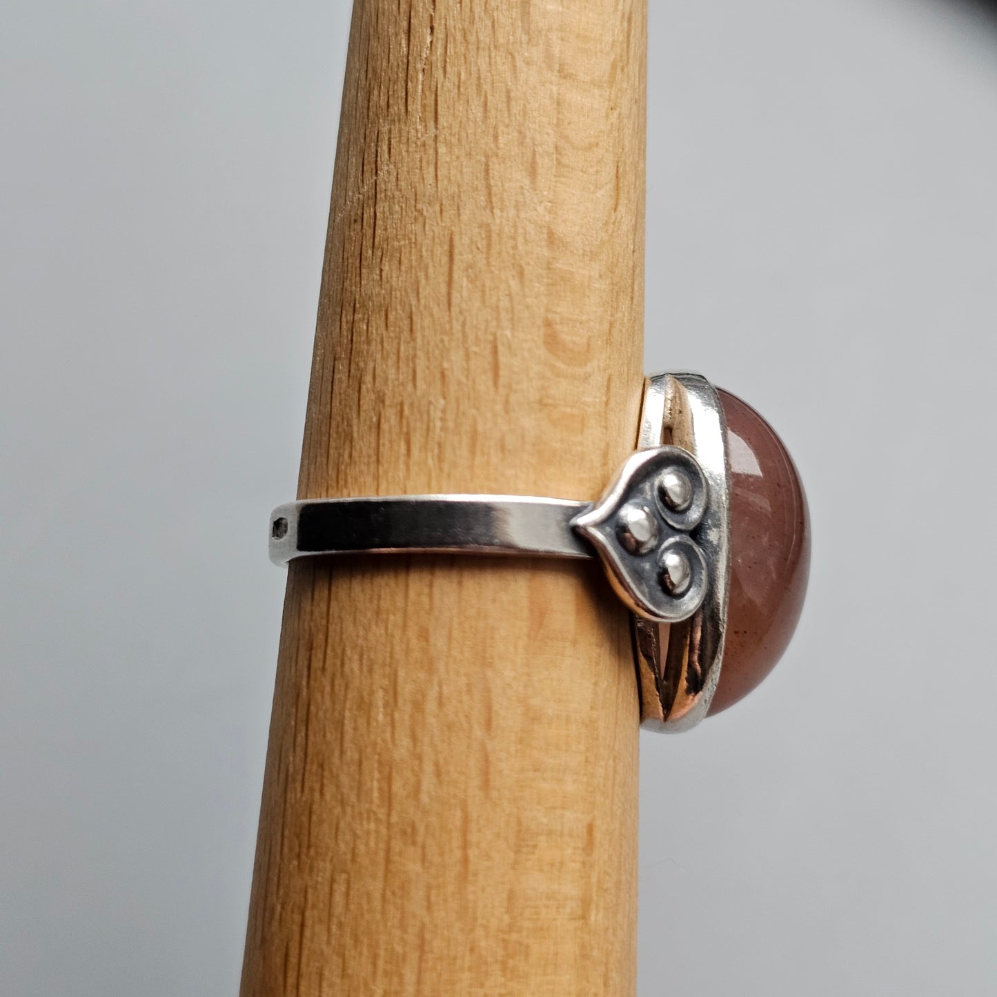 Vintage Soviet USSR Era Silver & Agate Ring - UK Ring Size Q 1/2 -  US Ring Size 8.5