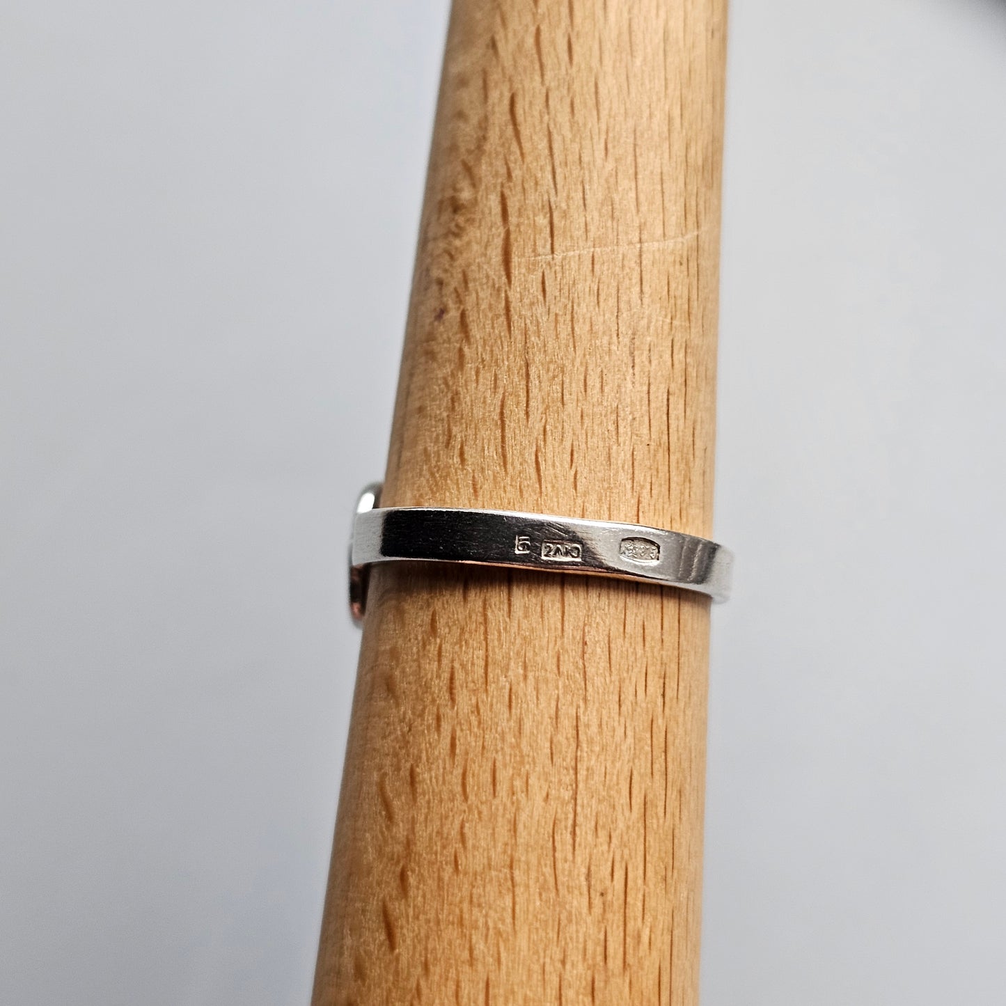 Vintage Soviet USSR Era Silver & Agate Ring - UK Ring Size Q 1/2 -  US Ring Size 8.5