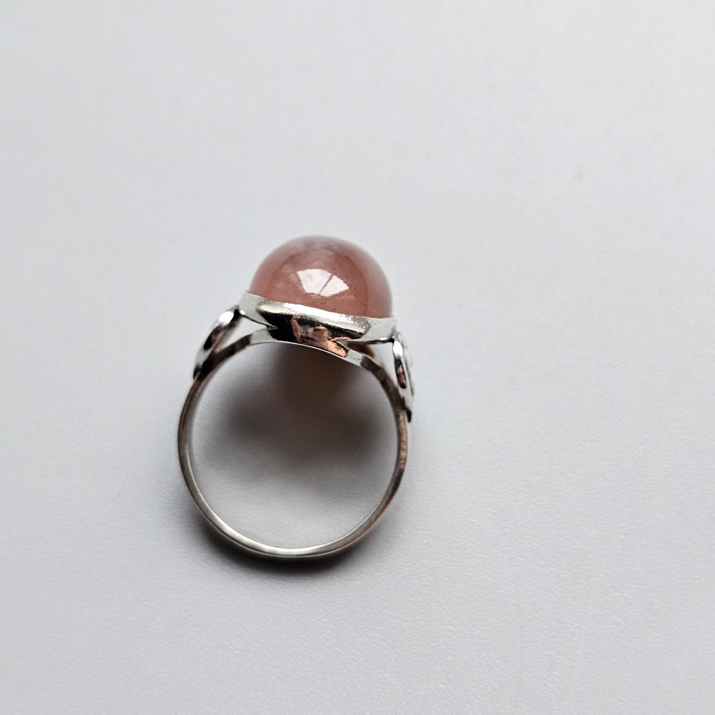 Vintage Soviet USSR Era Silver & Agate Ring - UK Ring Size Q 1/2 -  US Ring Size 8.5