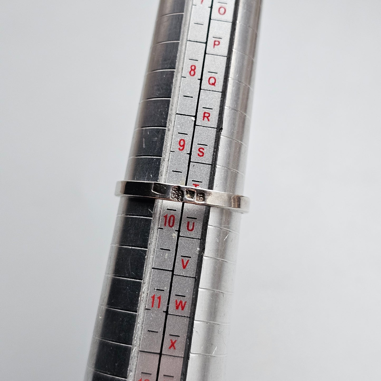 Vintage Polish Sterling Silver & Baltic Amber Ring - UK Ring Size T -  US Ring Size 9.5