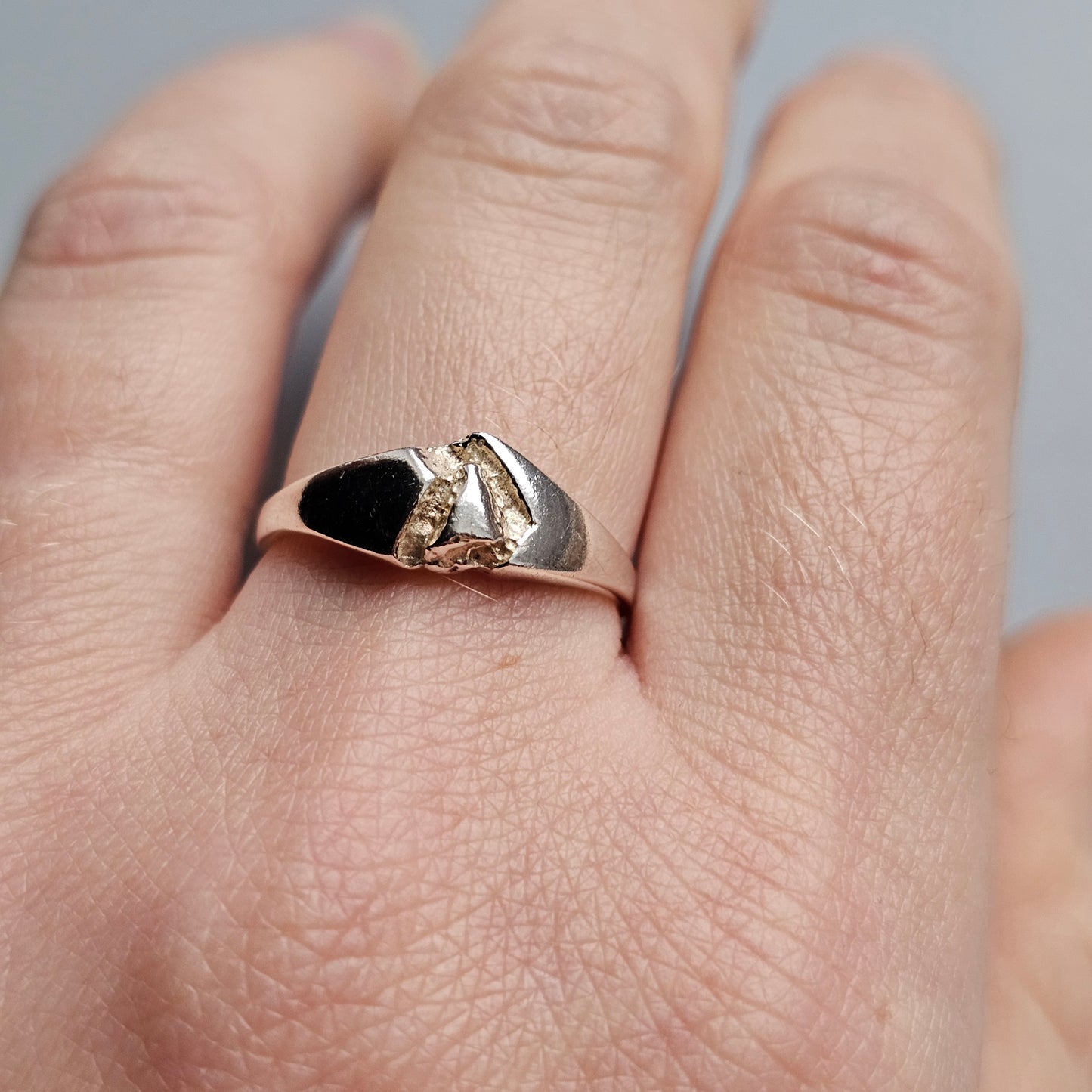 Contemporary Modernist Sterling Silver Band Ring - UK Ring Size O 1/2 -  US Ring Size 7.5