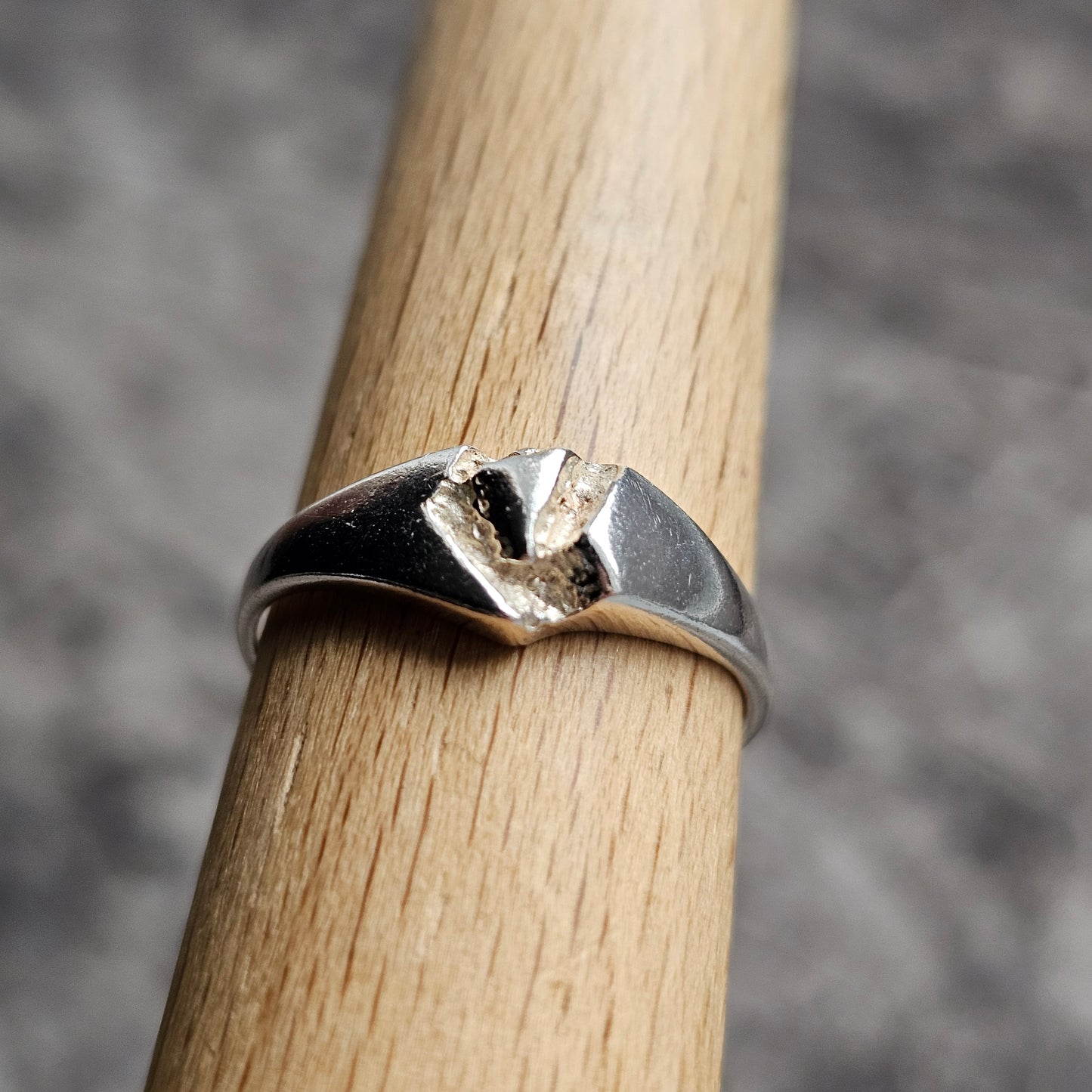 Contemporary Modernist Sterling Silver Band Ring - UK Ring Size O 1/2 -  US Ring Size 7.5