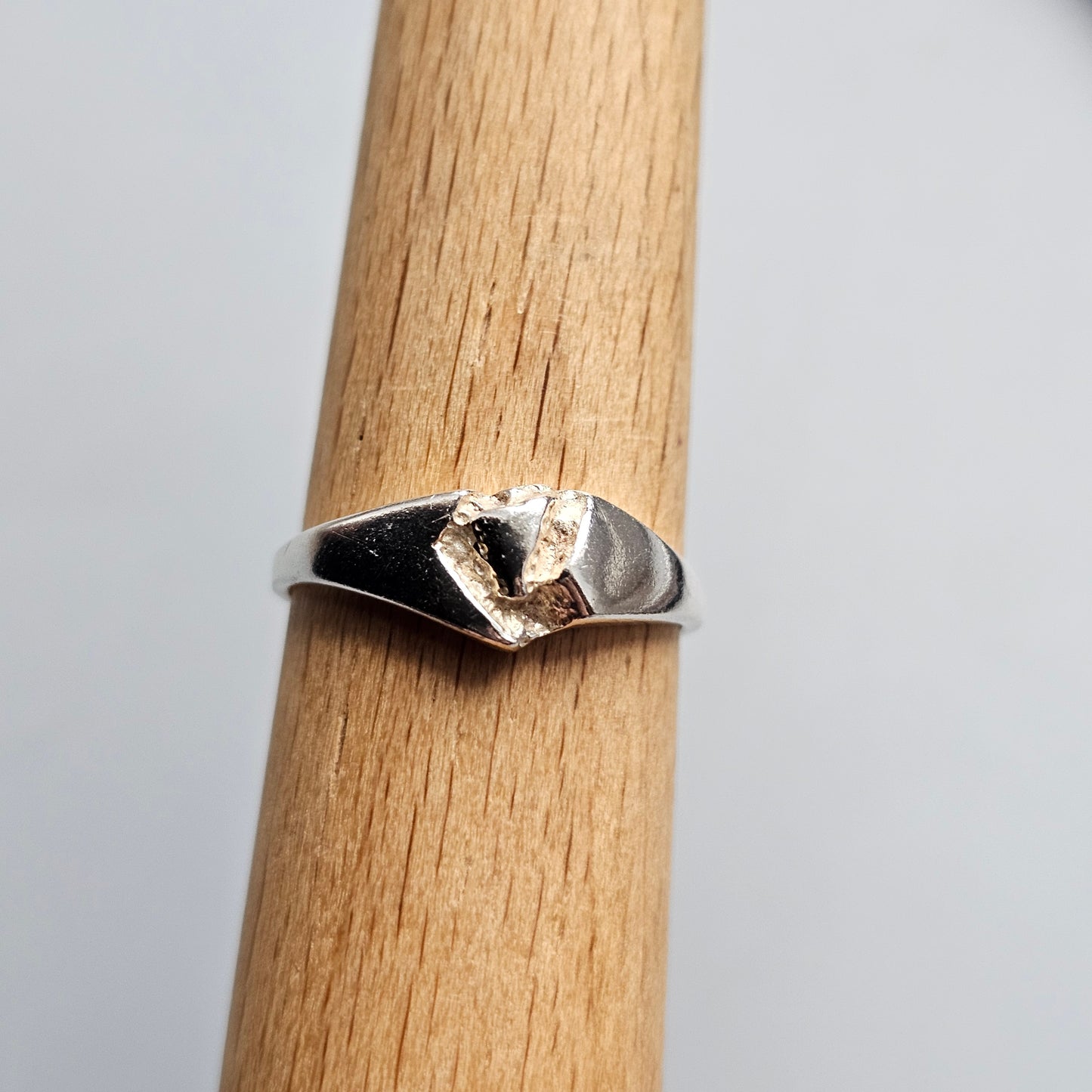 Contemporary Modernist Sterling Silver Band Ring - UK Ring Size O 1/2 -  US Ring Size 7.5