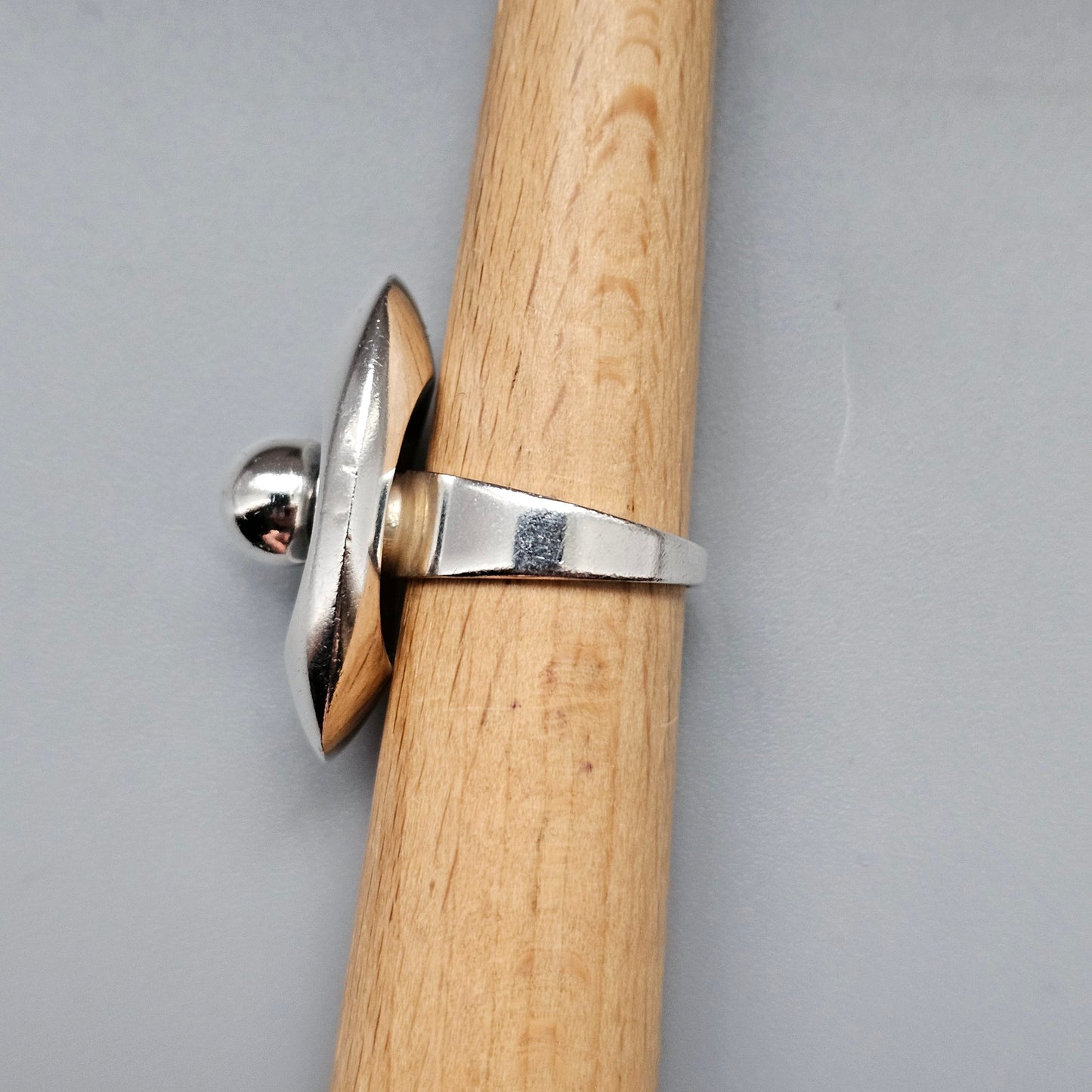 1960s Finnish Modernist Silver Ball Ring by Erik Granit & Co - UK Ring Size M -  US Ring Size 6.25 - 1966